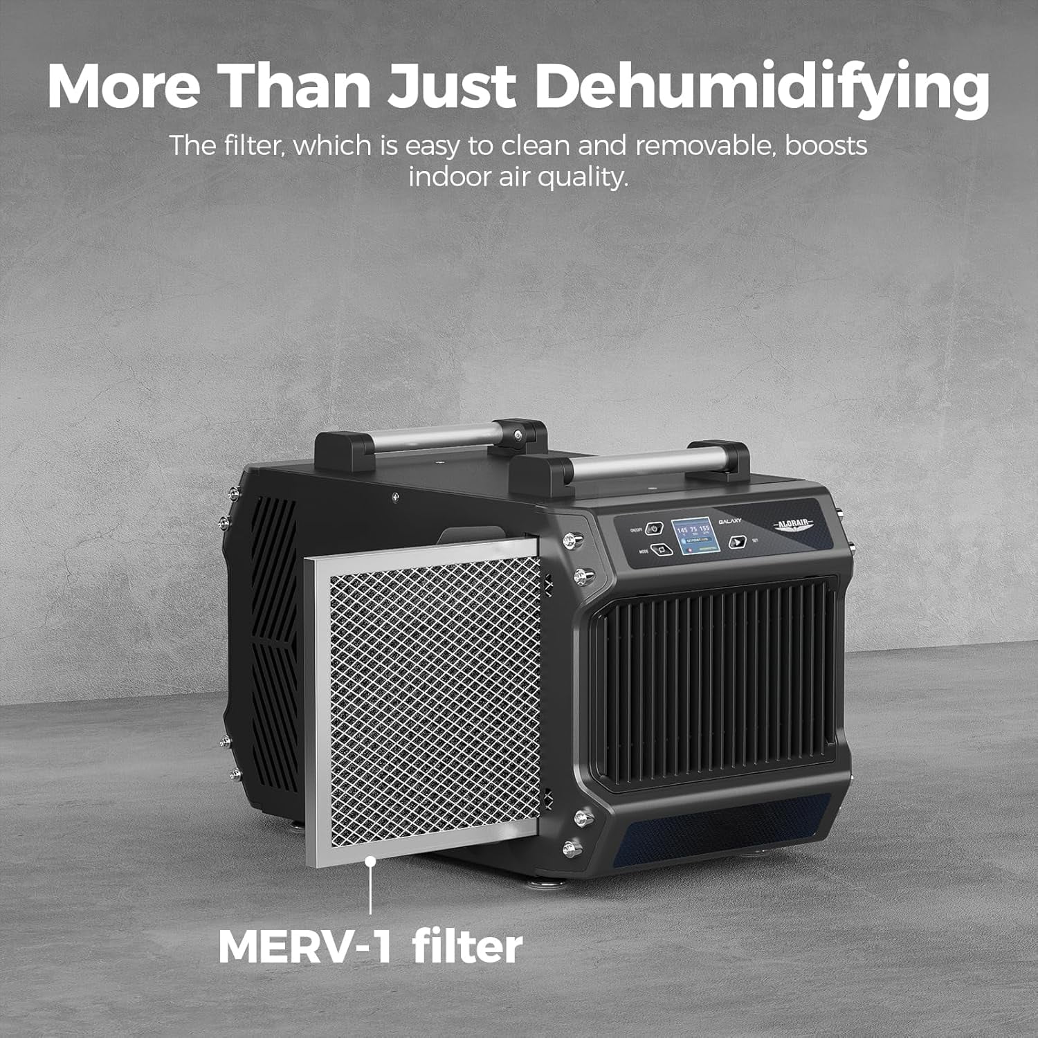 AlorAir Commercial Dehumidifier for Basements and Crawl Spaces (Black, 145 Pint, 1,800 Sq. Ft.) 4q6h8