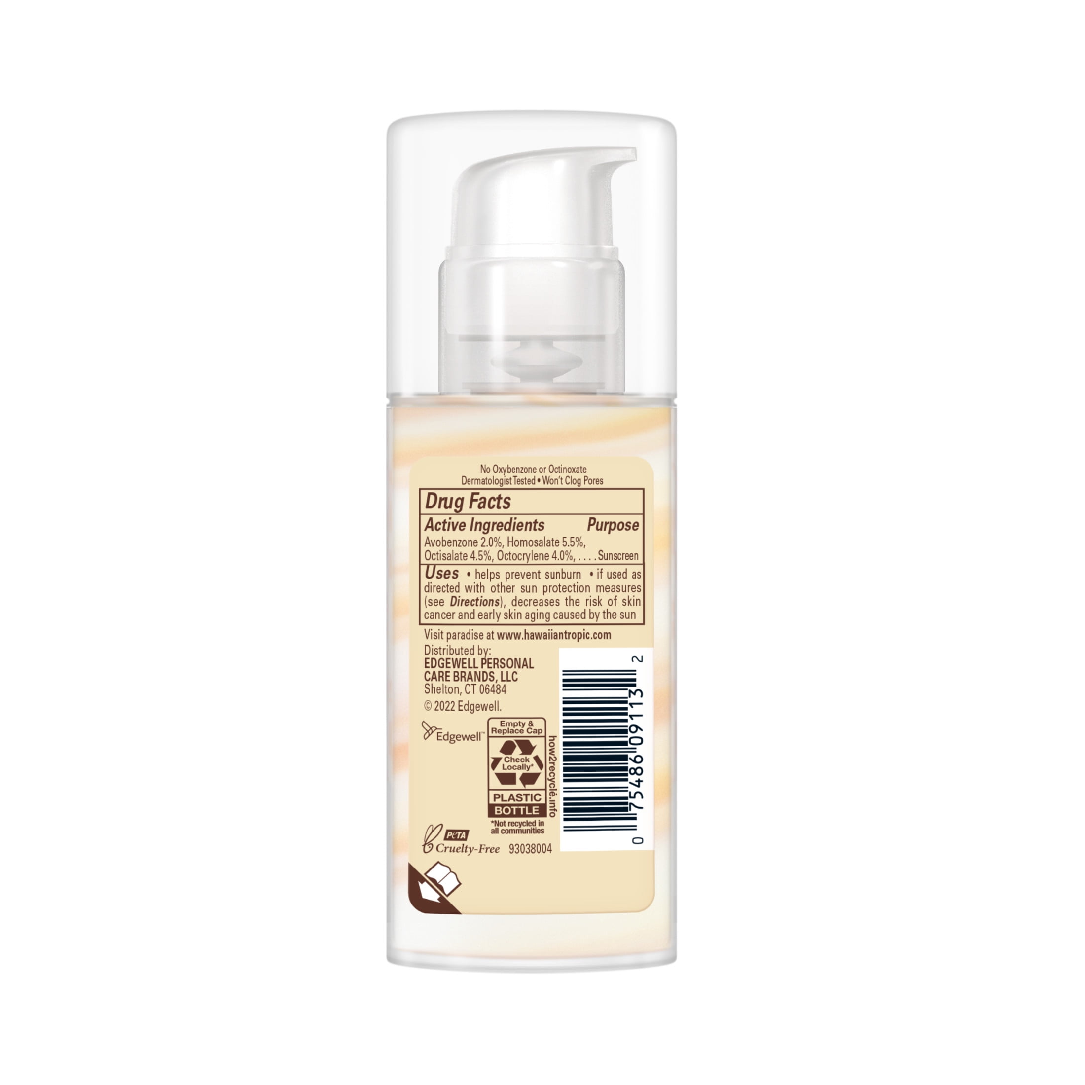 Hawaiian Tropic Weightless Hydration Face Sunscreen SPF 30 (White, 4 Pack, 1.7 oz) vibj8