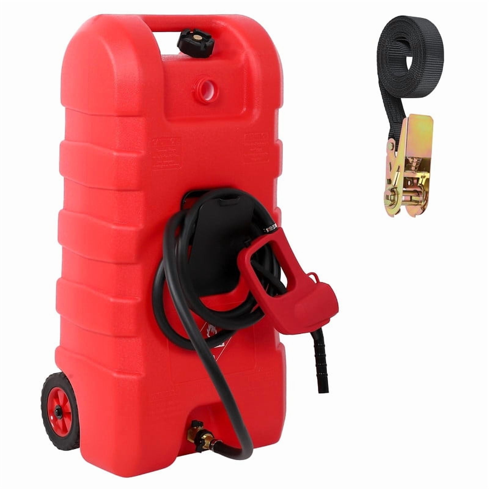 Towallmark Portable Fuel Tank, Heavy-Duty Gasoline Caddy with Siphon Pump and 9.8 ft Hose (Red, 15 Gallon) pjqin