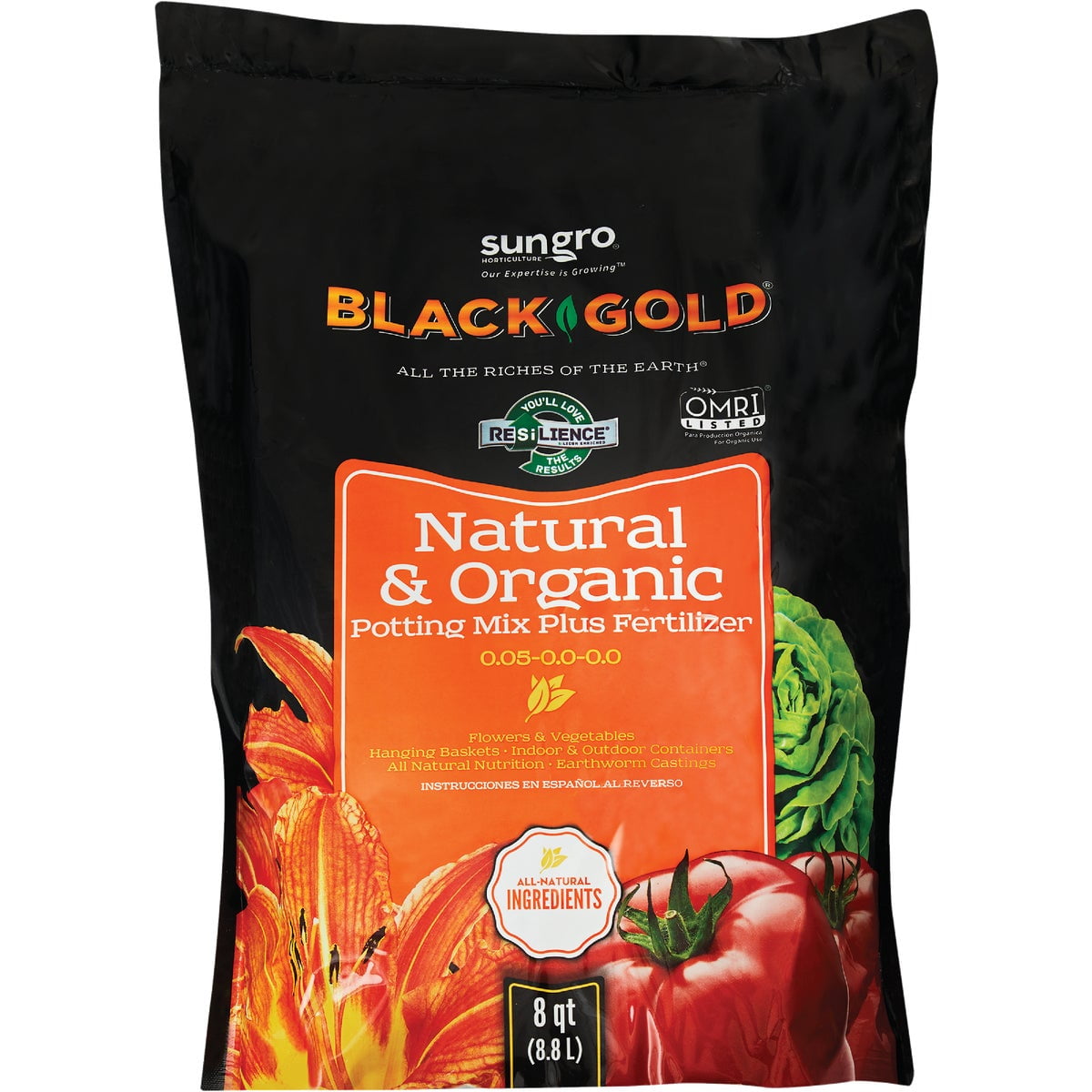 Black Gold Organic Potting Soil All-Purpose Growing Medium (Black, 24 qt, 3-Pack) bhpkx