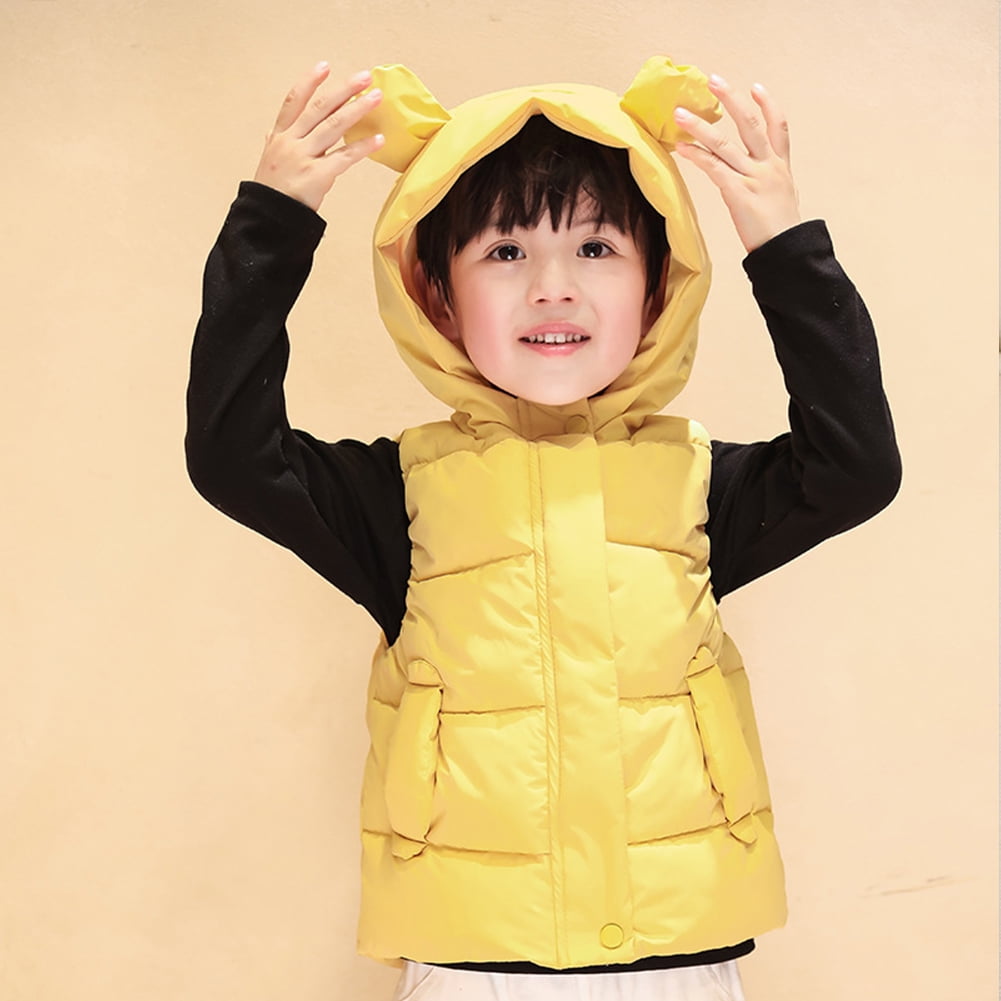 Godderr Toddler Kids Hooded Winter Vest (White, 1-7 Years) i7p47