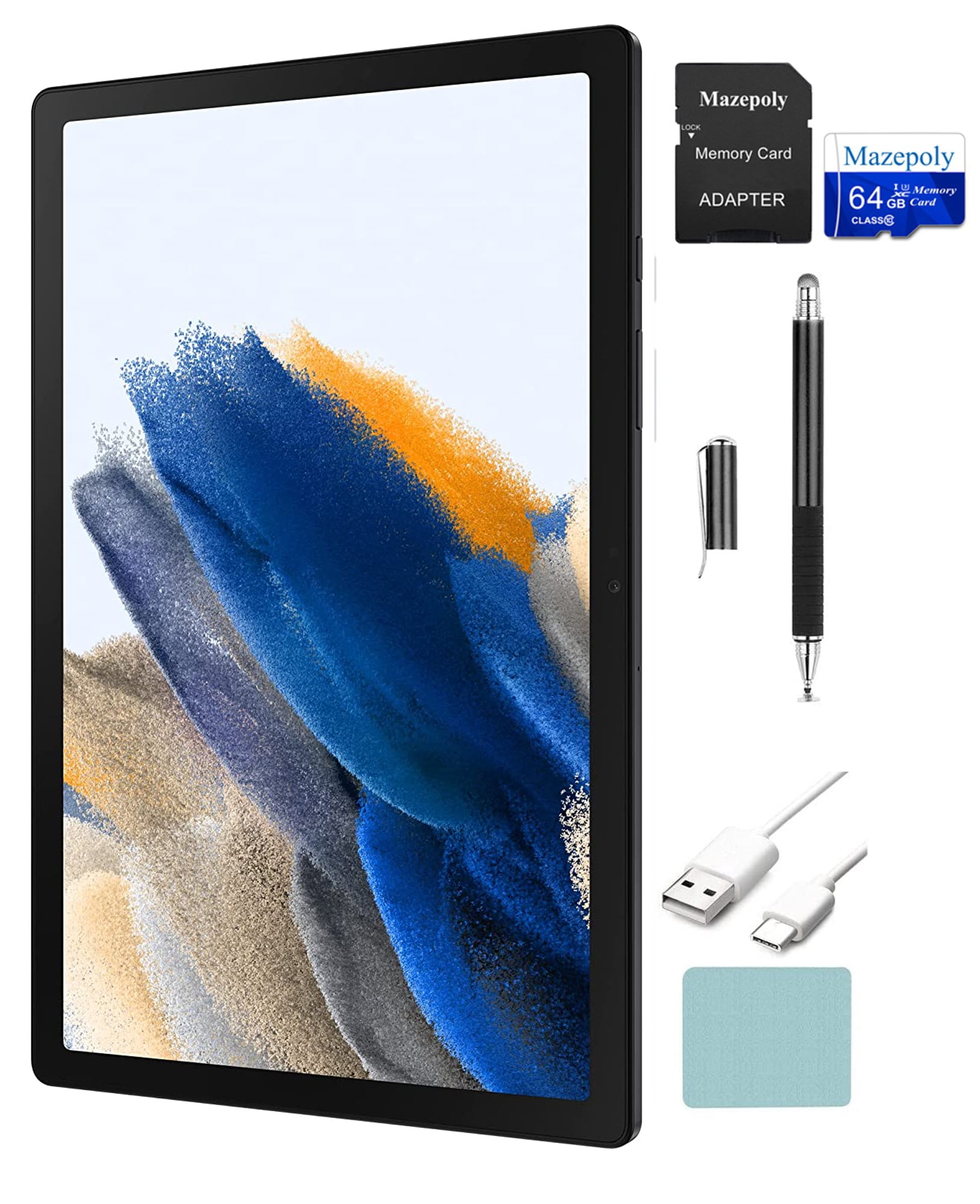 Samsung Galaxy Tab A8 Android Tablet (10.5 in Screen, 32GB Storage, Dark Gray, Mazepoly Accessory Bundle) m7k63