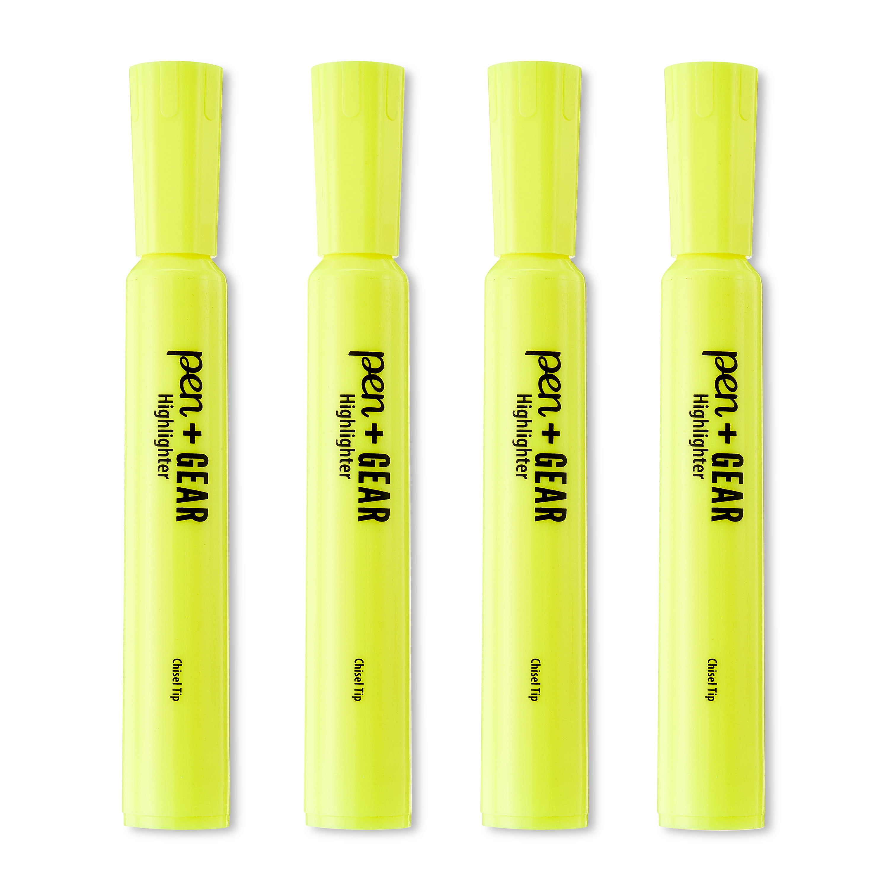 Pen+Gear Jumbo Tank Highlighters, Chisel Tip, Smooth Ink Flow (Yellow, 4 Count) kfxa1