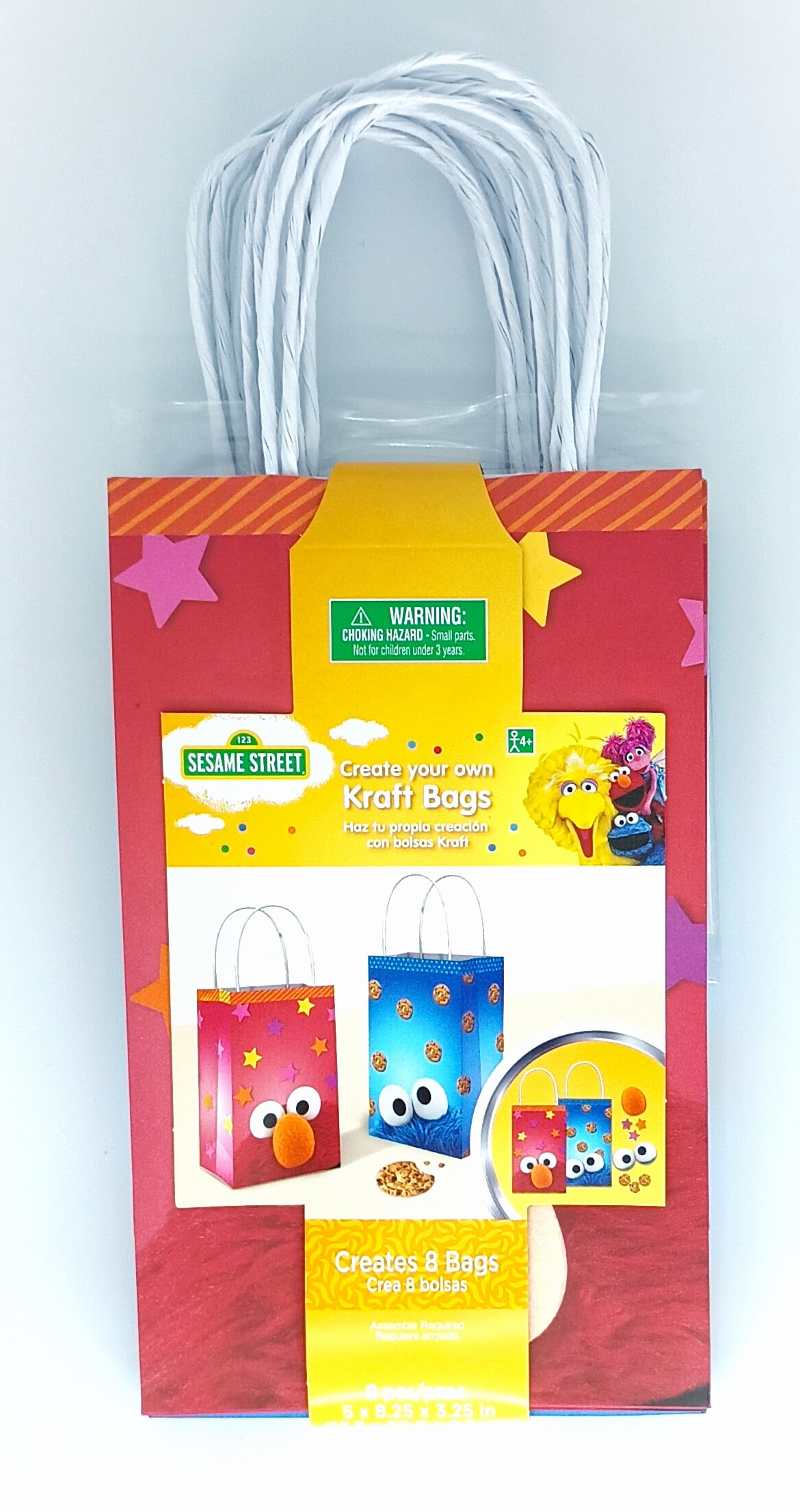 Amscan Sesame Street Party Favor Gift Bags (Blue, 8 Count, 8.25 in x 5 in x 3.25 in) gp0l6
