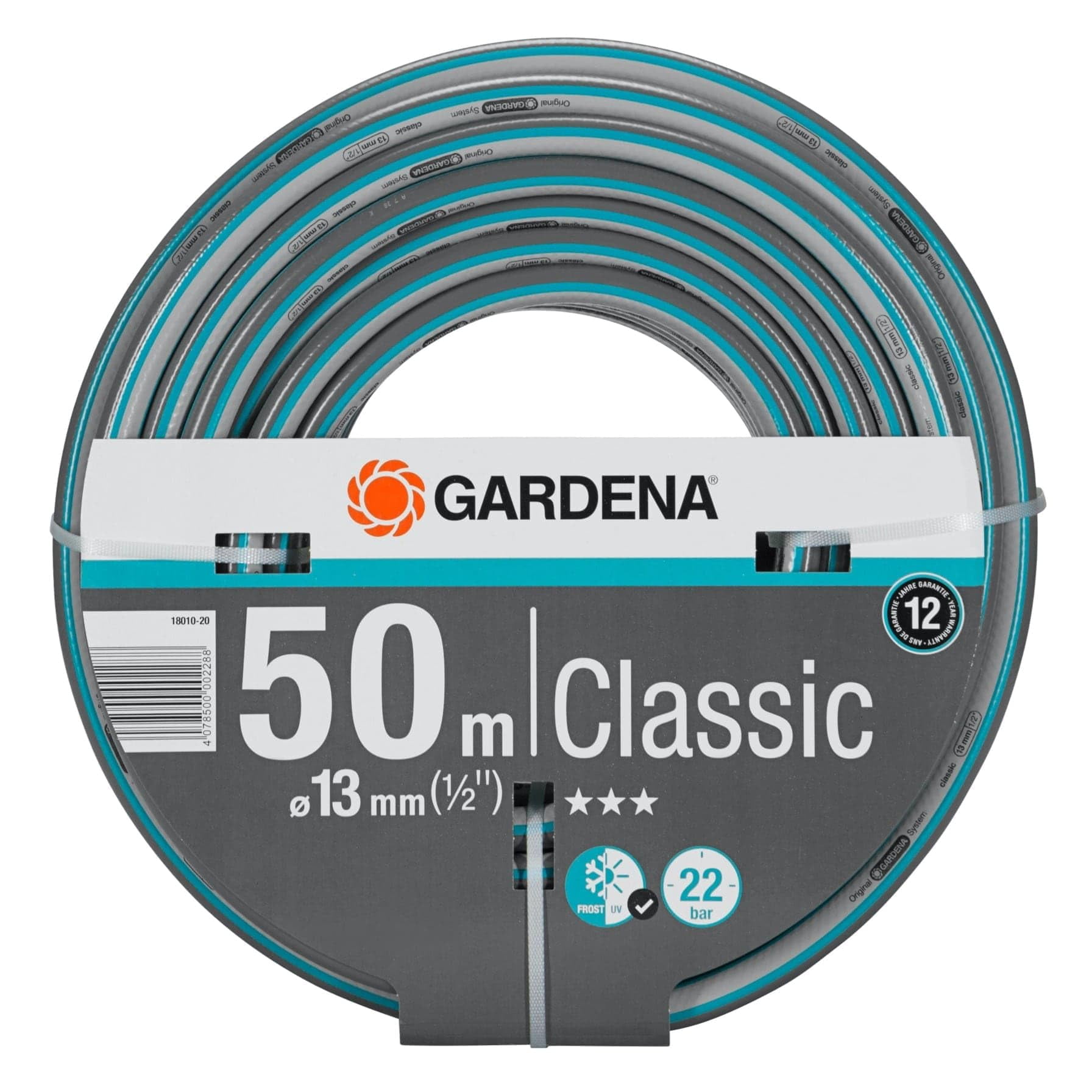 Gardena Classic Garden Hose, Heavy-Duty Flexible Water Hose for Lawn and Yard (1/2 in, 164 ft) ht692