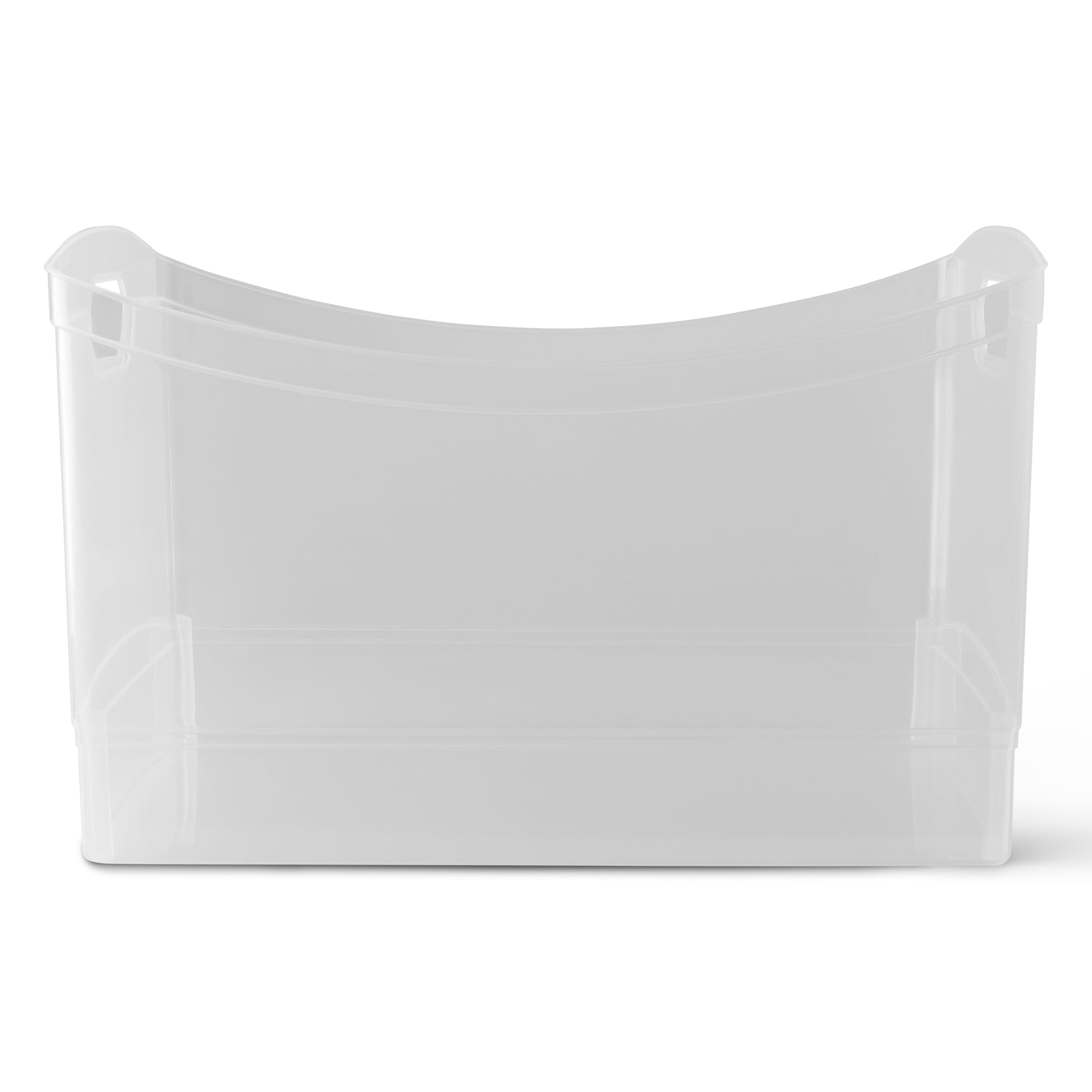 Mainstays Clear Plastic Utility Storage Bin with Built-In Handles (Clear, 15.3 in x 10.4 in x 9.8 in) 9zce6
