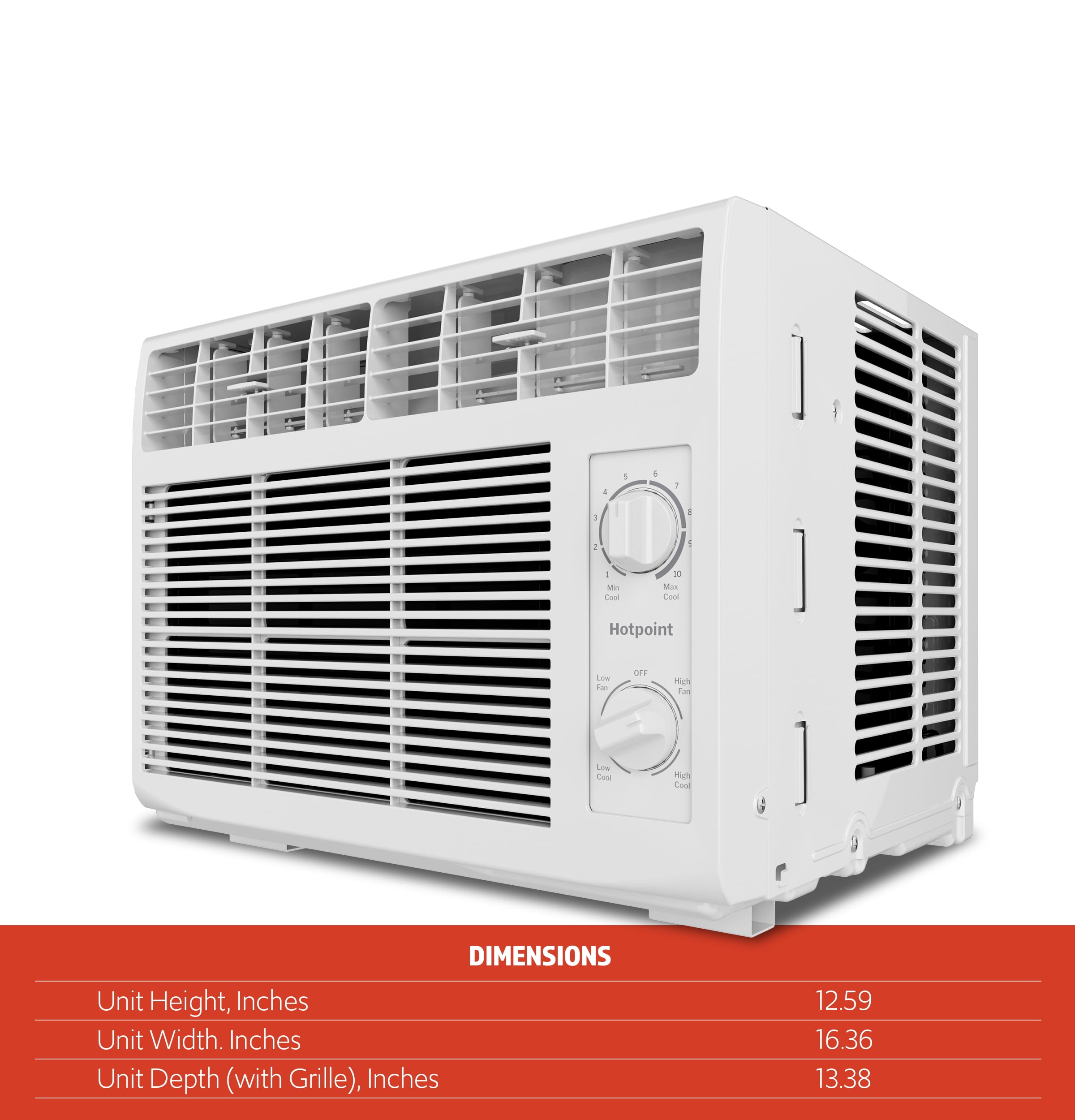 Hotpoint 5000 BTU Mechanical Window Air Conditioner (White, 150 sq. ft. Coverage) hdm0h