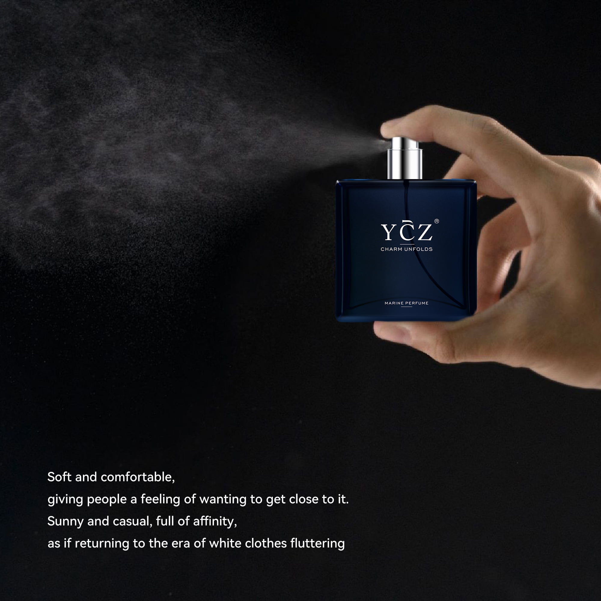 Ycz Charm Unfolds Marine Eau De Parfum for Men, Long-Lasting Oriental Woody Fragrance (1.7 oz) iewka