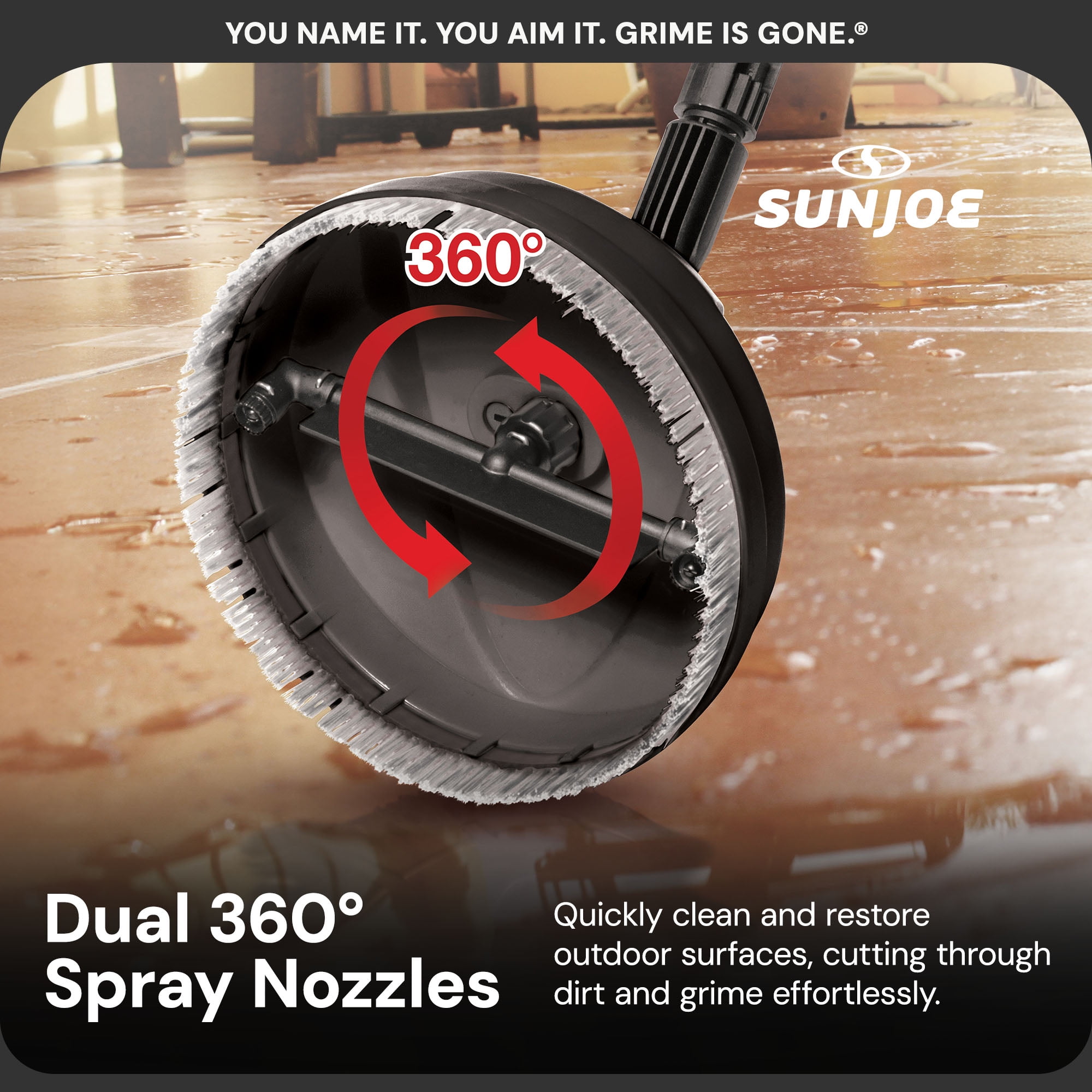 Sun Joe 10 Inch Pressure Washer Surface Cleaner Attachment (Green/Black, 10 in) 2bg1n