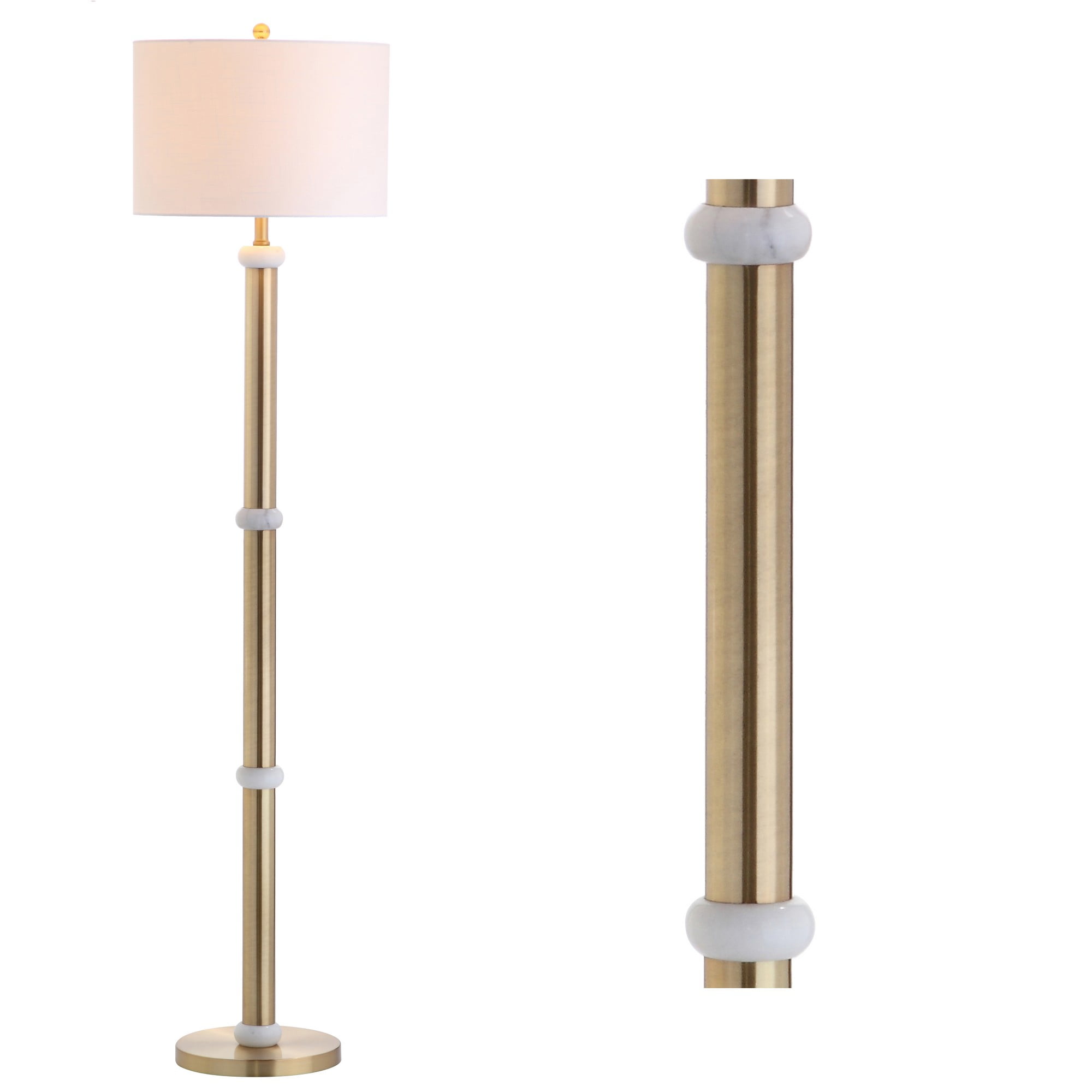 JONATHAN Y Gregory Metal and Marble LED Floor Lamp (Brass Gold, 60.5 in) 1pa87