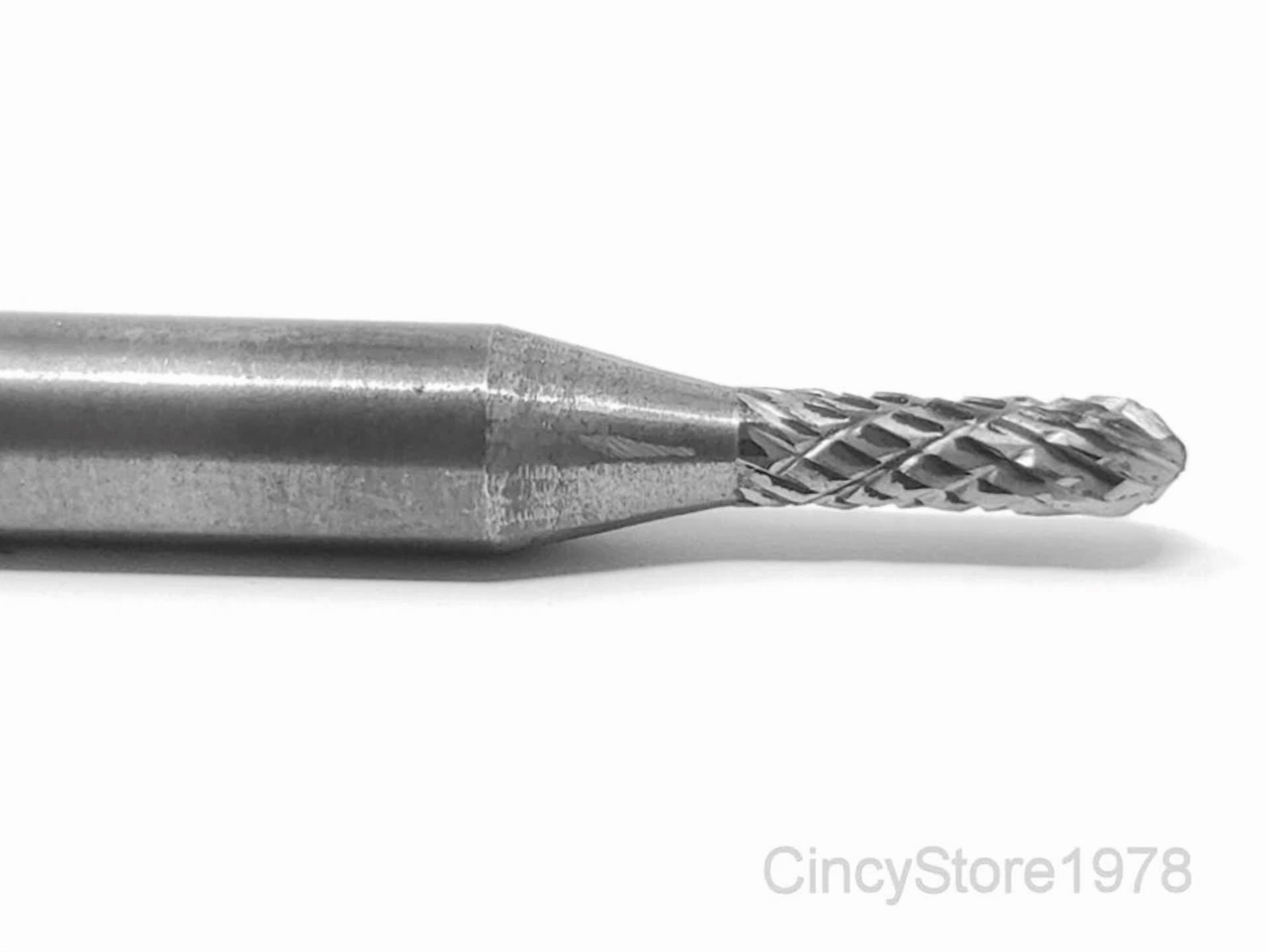 KLYNE Sc11D Cylindrical Tungsten Carbide Burr Die Grinder Bit (1/4 in) 313mw