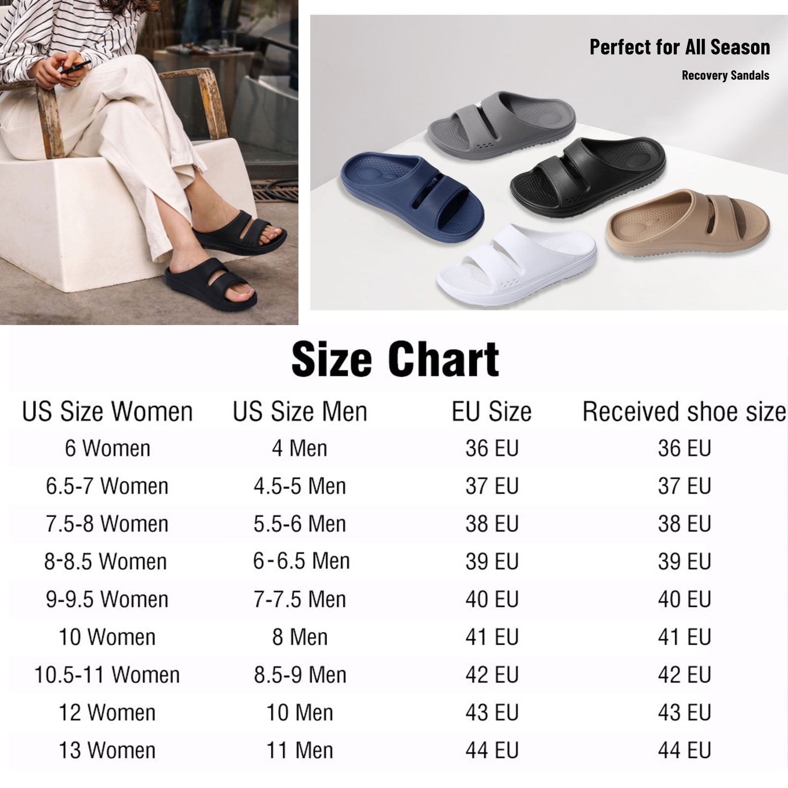 Litfun Women's Non-Slip Slide Sandals, Thick Sole Arch Support Shower Slippers (Black, 1.6 in) 0i4u8