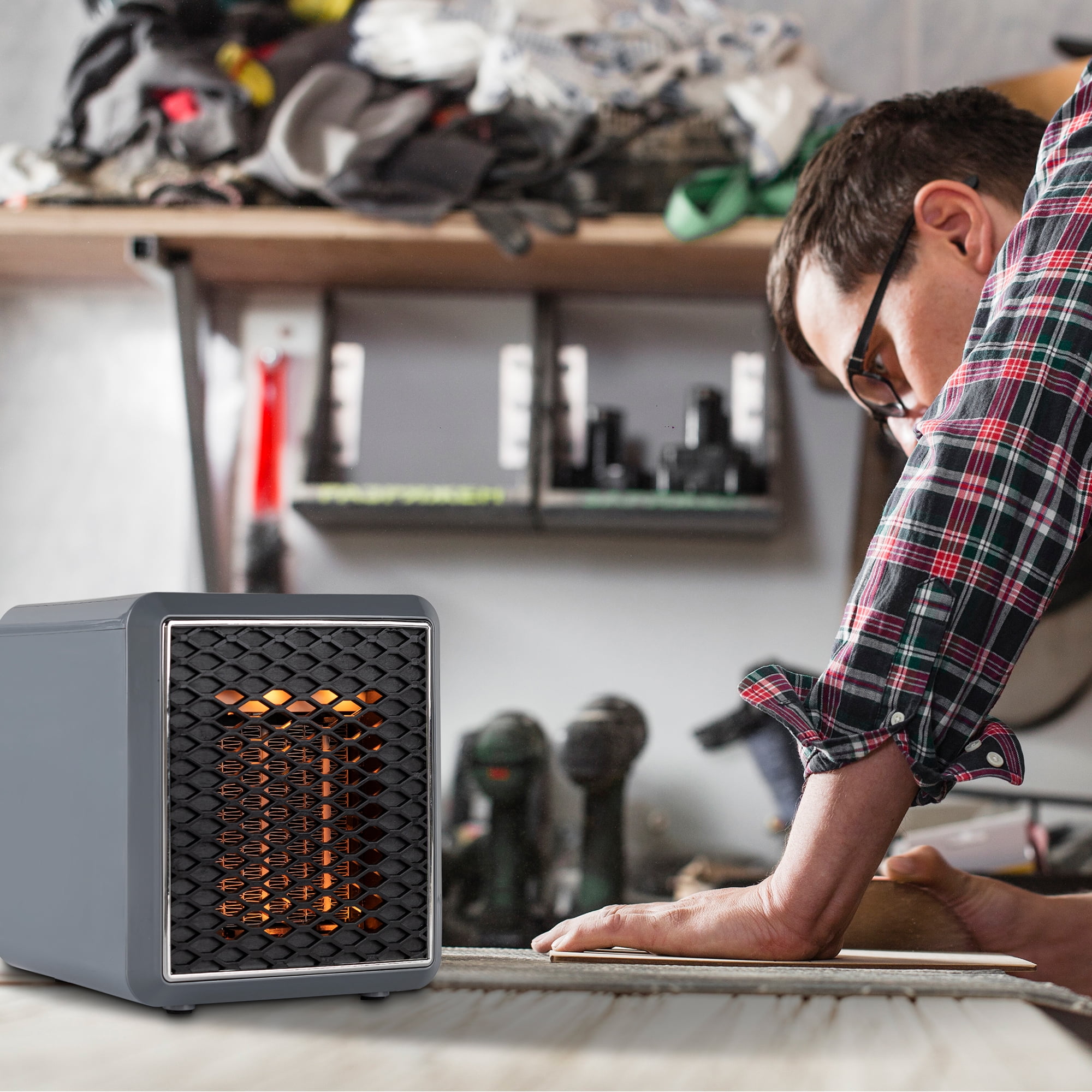 Handy Heater Pure Warmth Electric Ceramic Space Heater (Grey, 1200 Watt) tnjy0