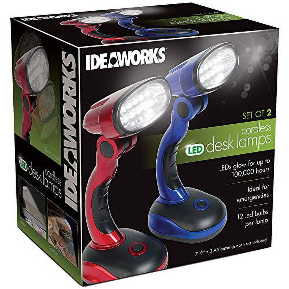 Jobar International LED Desk Lamp Set with Pivoting Heads (Blue and Red, 2 Pack, 7.75 in x 4 in x 3 in) m8efi