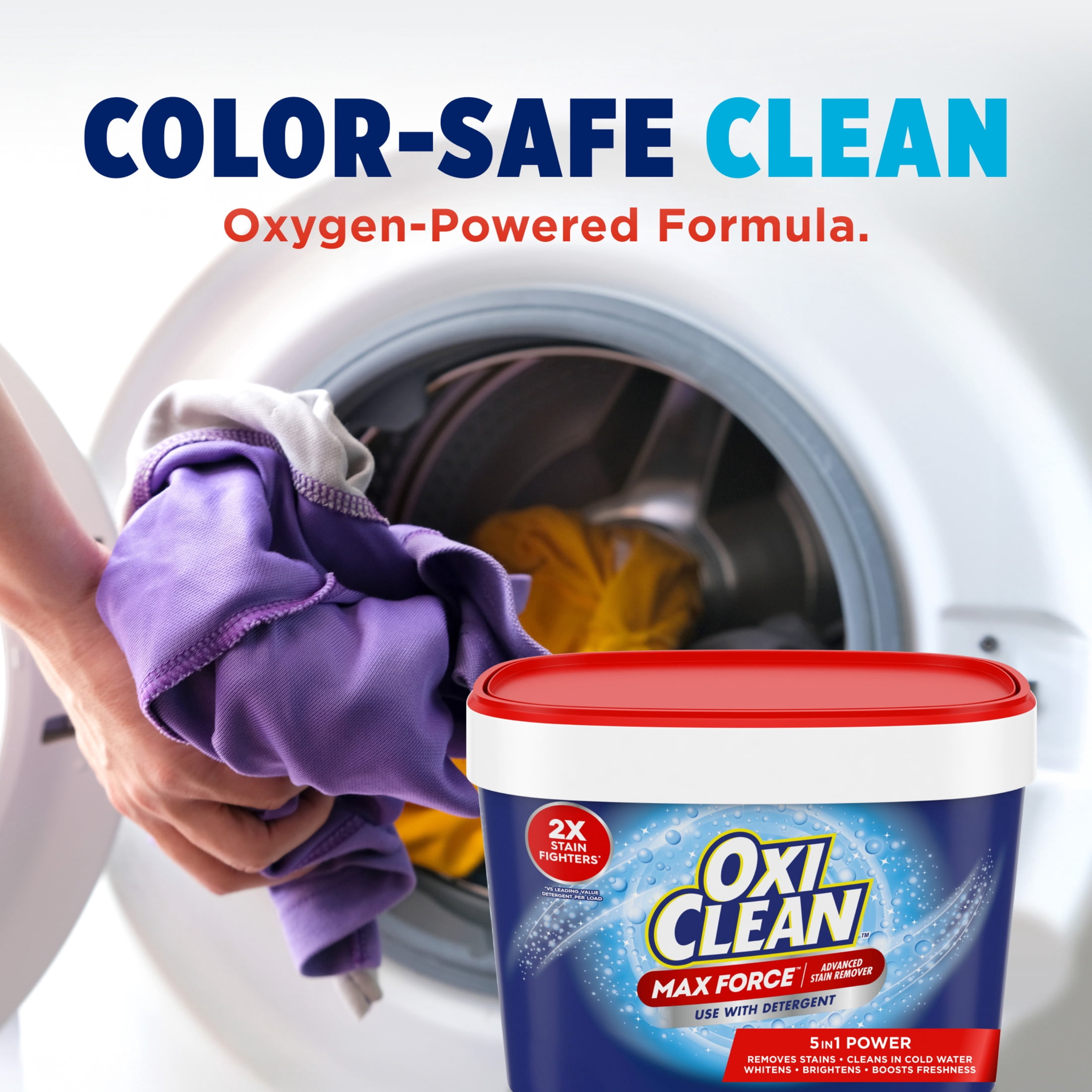 OxiClean Max Force Advanced Stain Remover Powder, Color-Safe Laundry Additive (3 lb) sgvxf