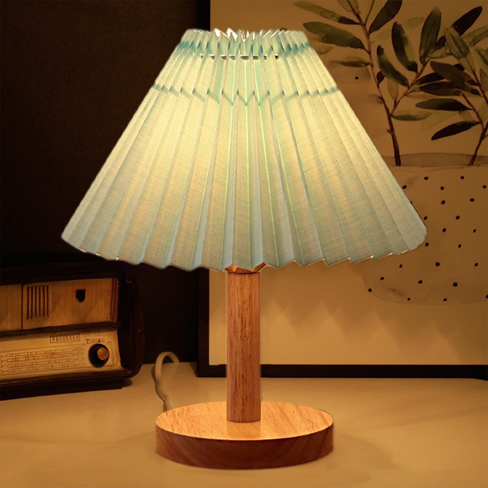 BIWEUTYDYS Dimmable LED Table Lamp with USB Charging Ports and Fabric Shade (Green, 10 in x 9 in x 9 in) ysbxg