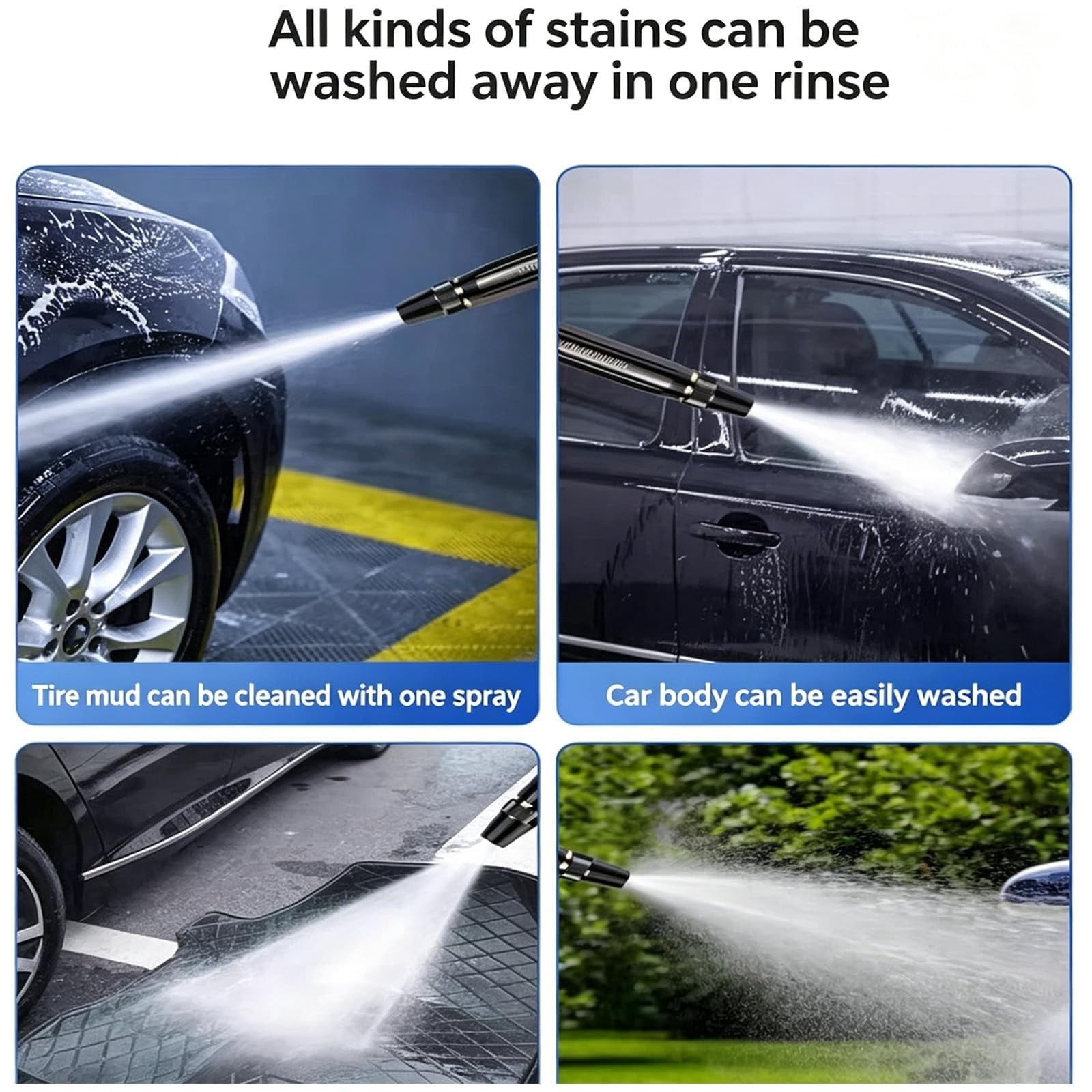 Generic High-Pressure Car Wash Water Gun with Booster Nozzle and Hose (Black, 1 Pack) m1sik
