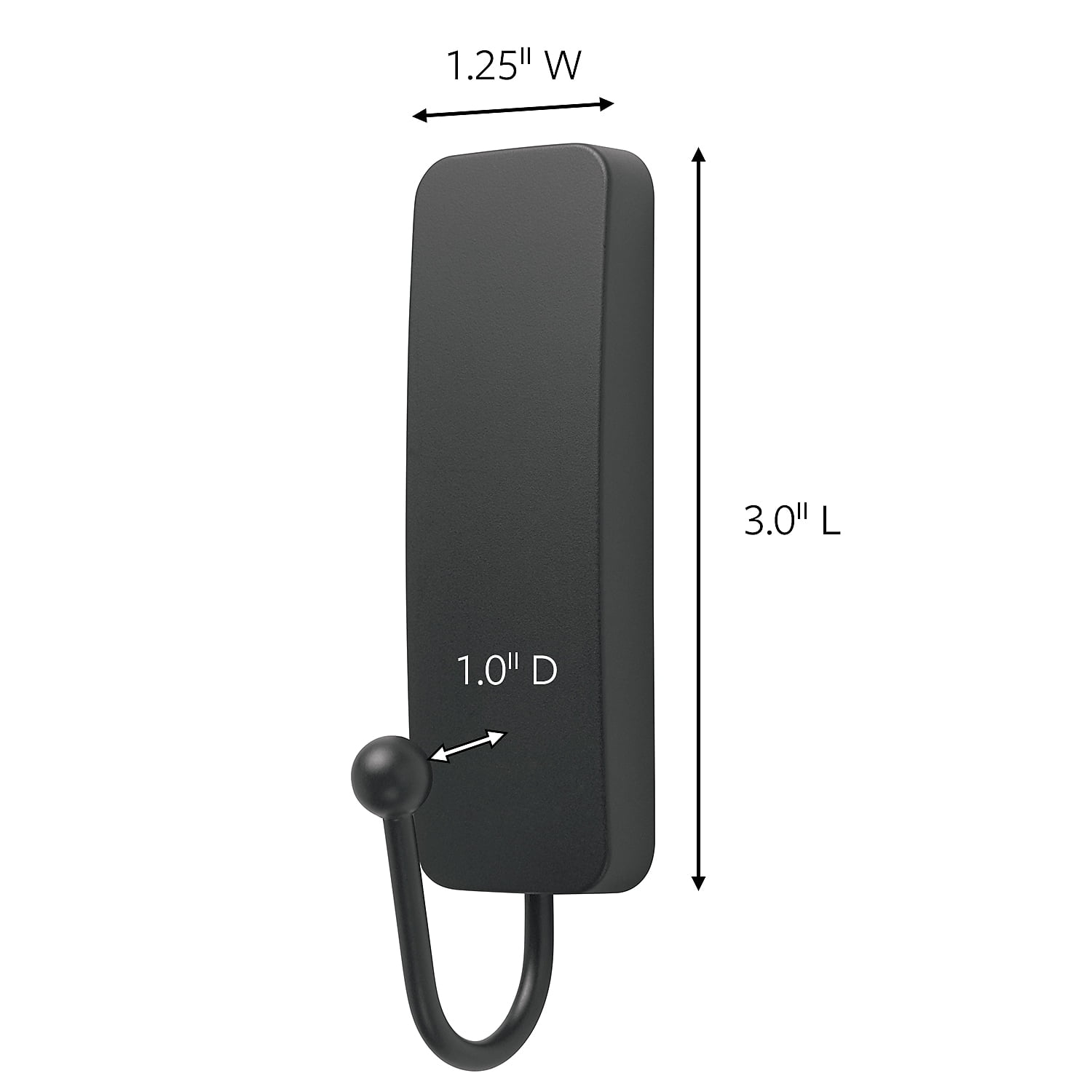 Command Medium Designer Hooks Damage-Free Hanging Wall Hooks (Matte Black, 2 Pack) ozjr6
