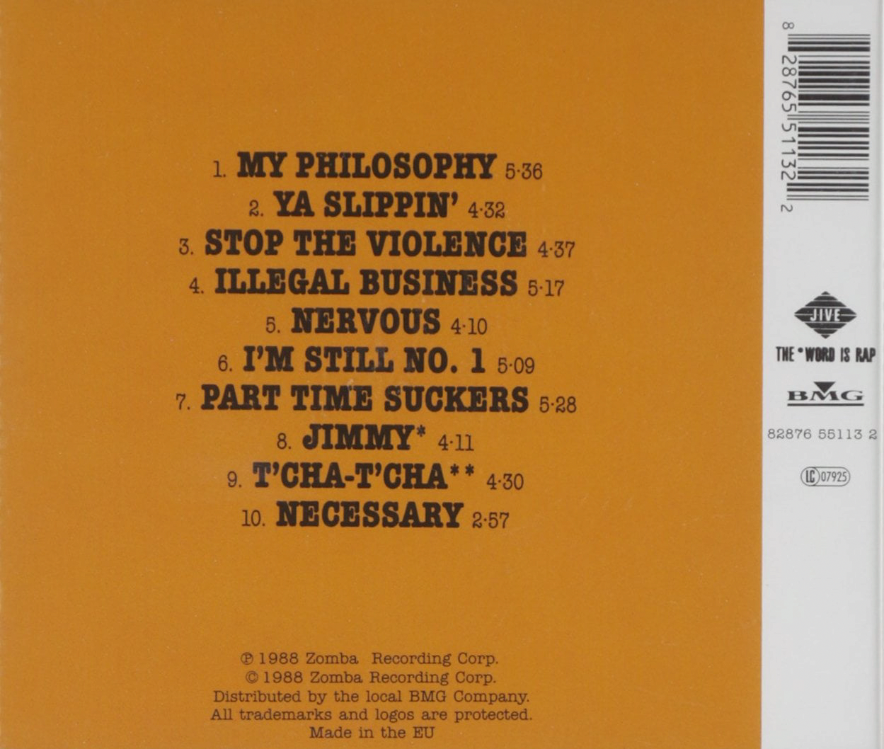 Sony BMG Boogie Down Productions By All Means Necessary Hip-Hop Music CD (Standard Edition) 7kt0x