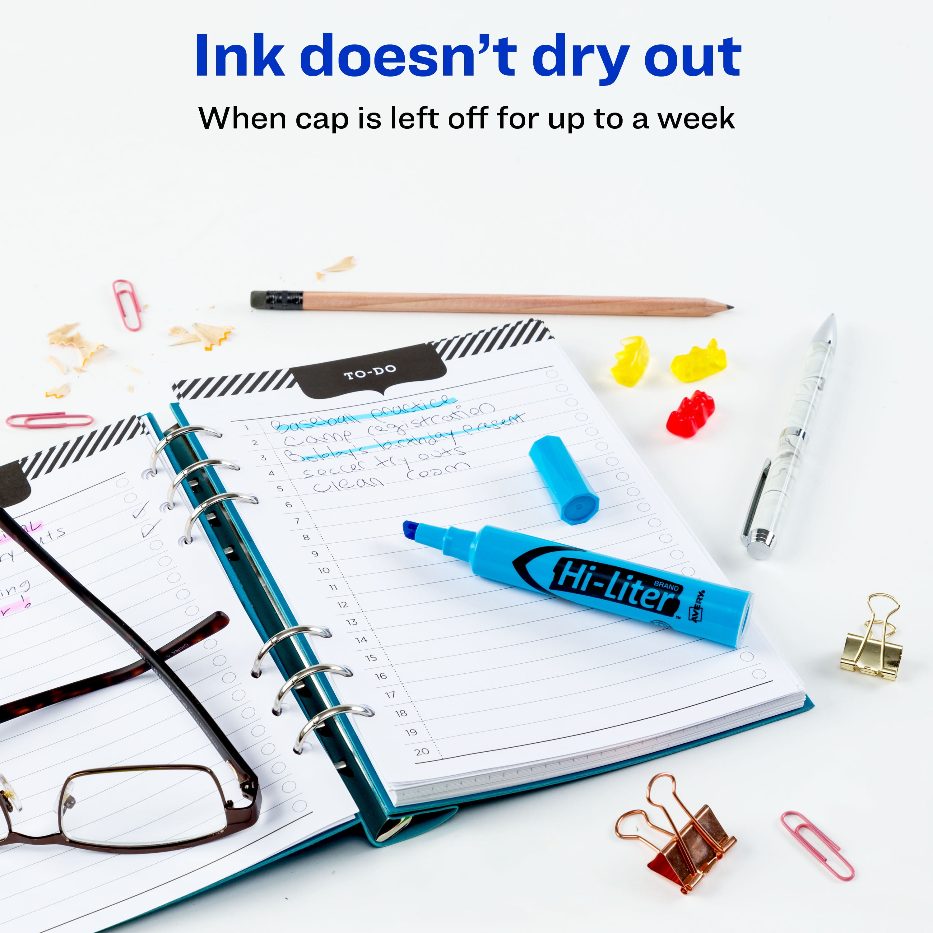 Avery Hi-Liter Desk-Style Highlighter, Smear-Resistant Ink, Fluorescent Blue (1 Pack) z6rkp