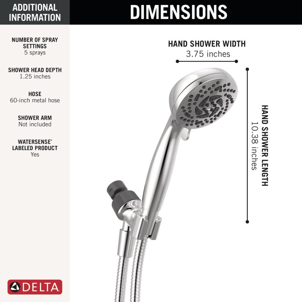 Delta Faucet 5-Setting Hand Shower with Adjustable Mount and 60 in. Hose (Chrome, 1.75 GPM) 0kgok