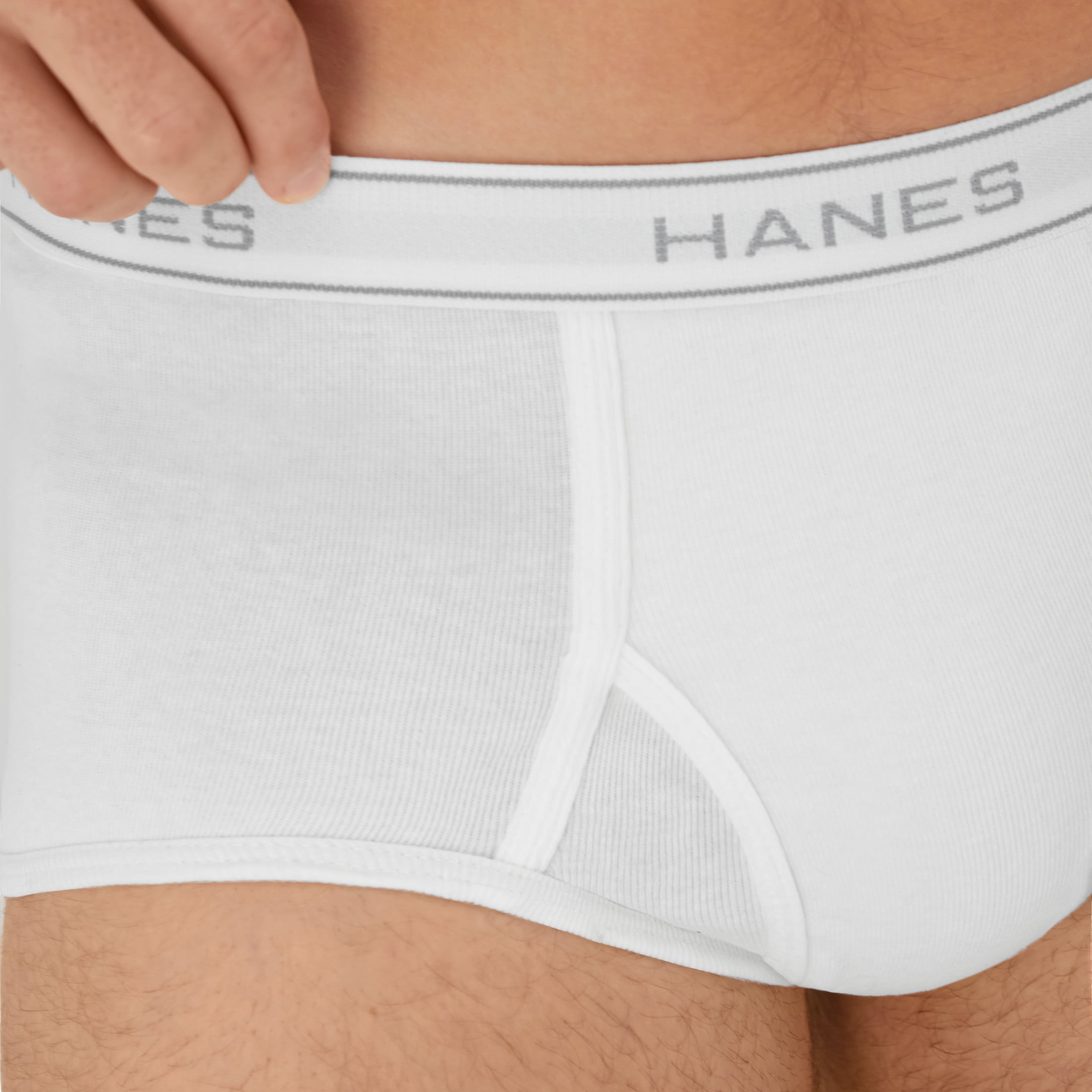 Hanes Men's Cotton Briefs Moisture-Wicking Underwear (White, 10-Pack) o2lze