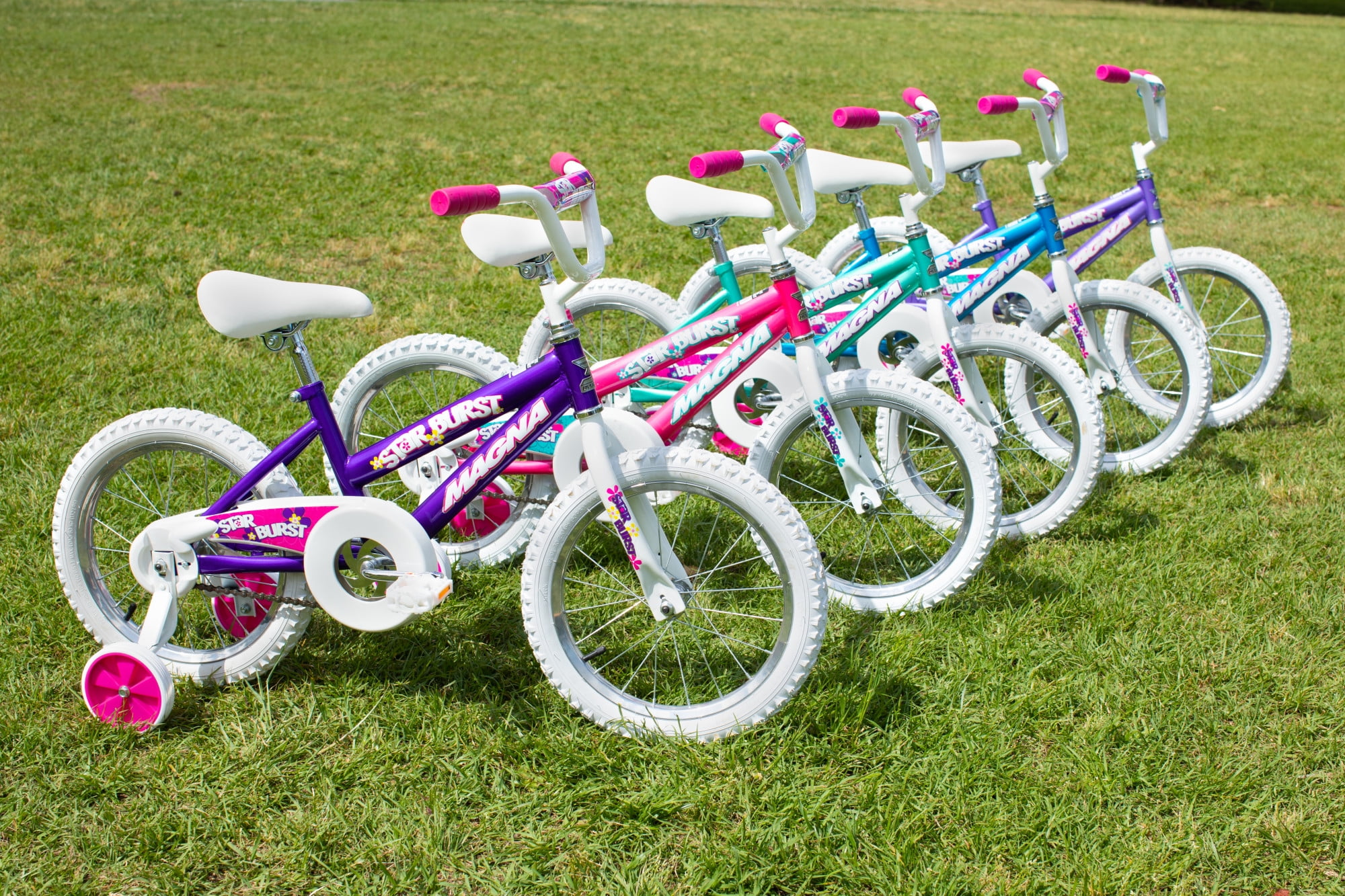 Dynacraft Magna Star Burst Children's Bike, Durable Steel Frame, Pink Glitter Finish (20 in) b0flj