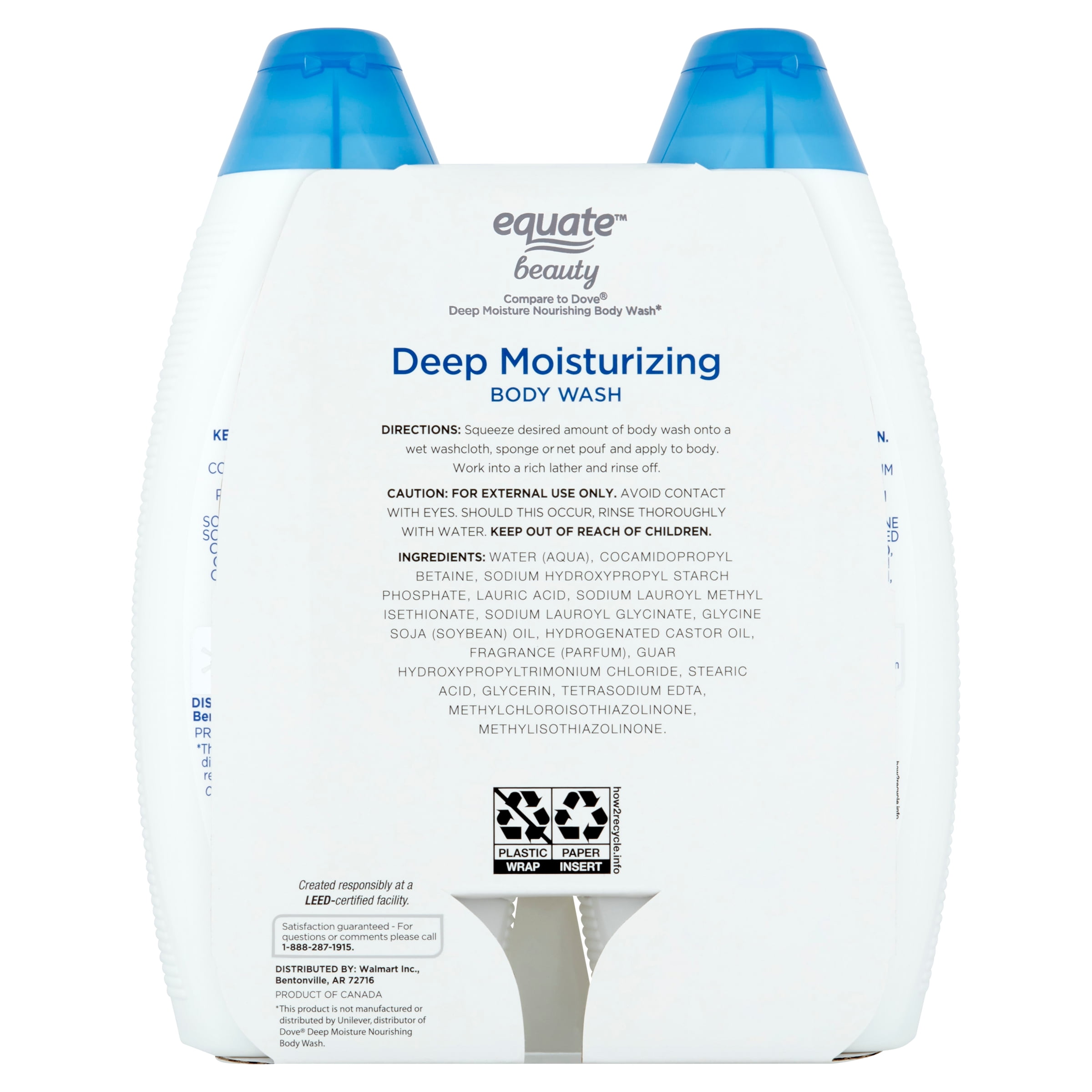 Equate Beauty Deep Moisturizing Body Wash, Nourishing Skin Cleanser (2 Pack, 22 fl oz each) qi4ey