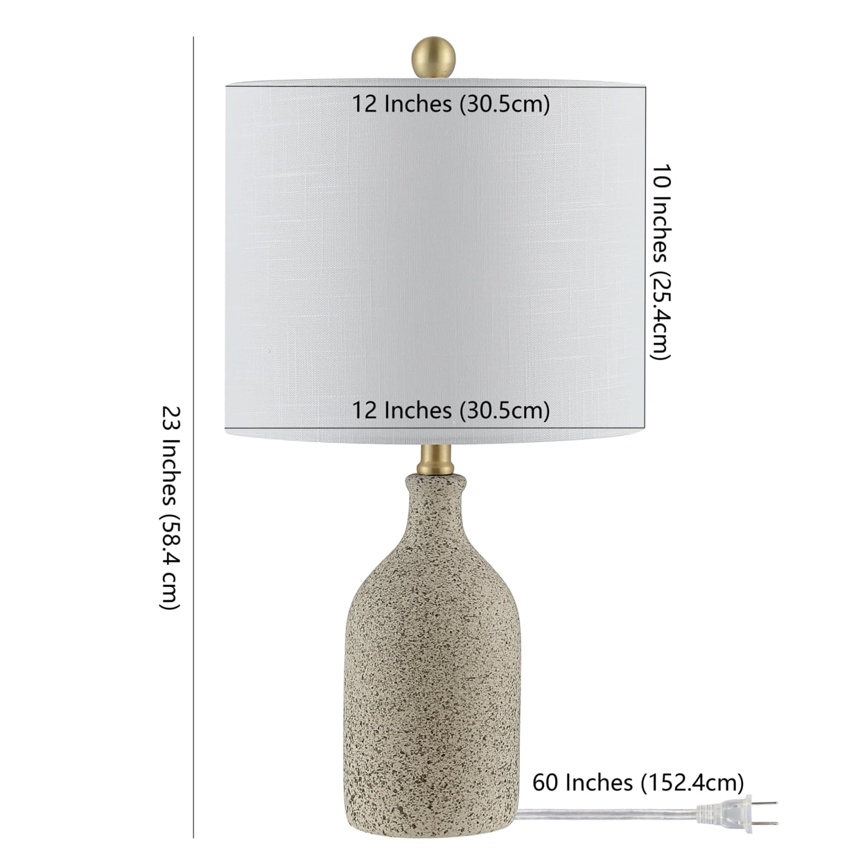Safavieh Gunnar Textured Ceramic Table Lamp with LED Bulb (Grey, 23 in.) 81gjq