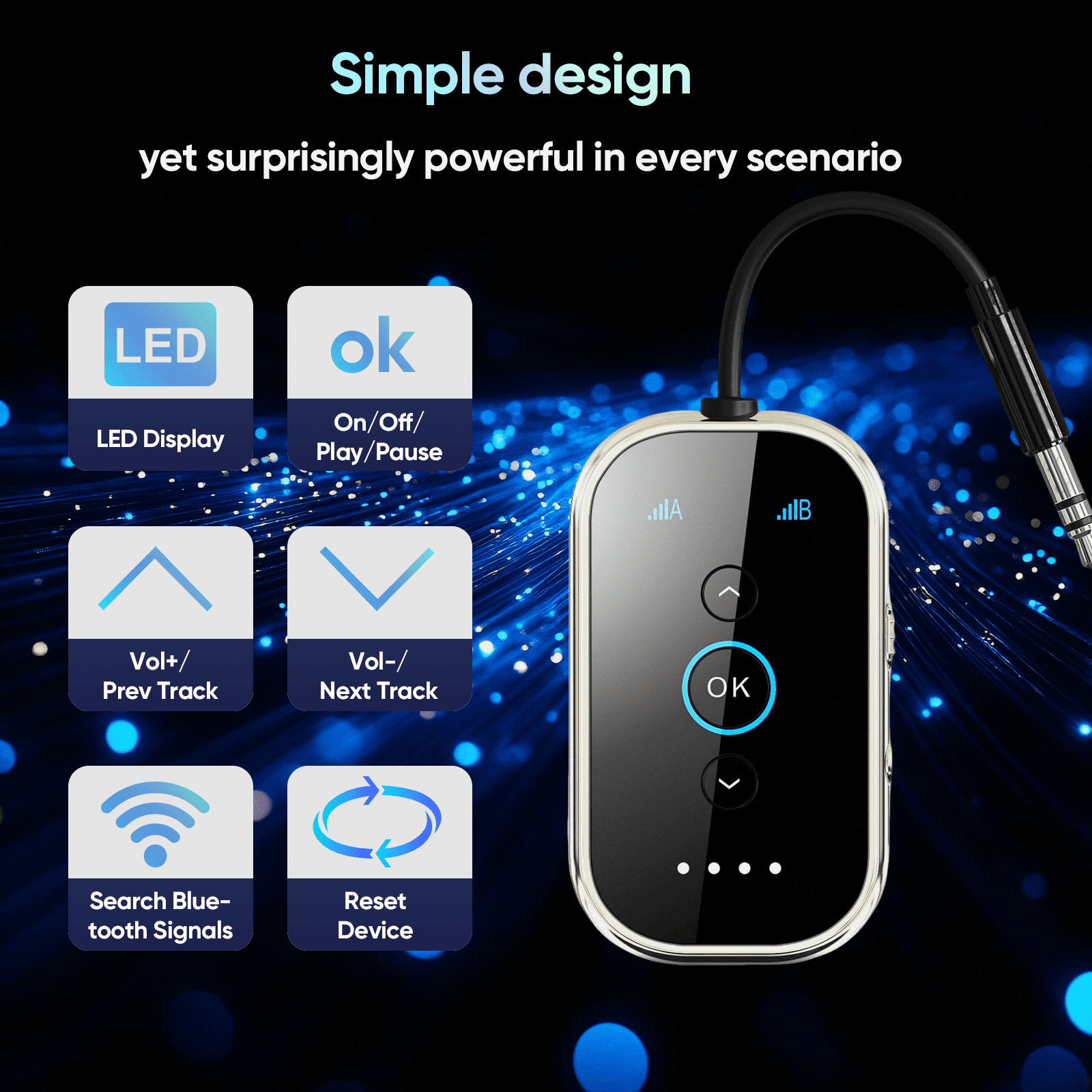 Swiifome Bluetooth 5.4 Transmitter Receiver (Dual Link, aptX Adaptive, Aluminum & Ceramic Glass) (1 Unit) r8gkw - Image 3