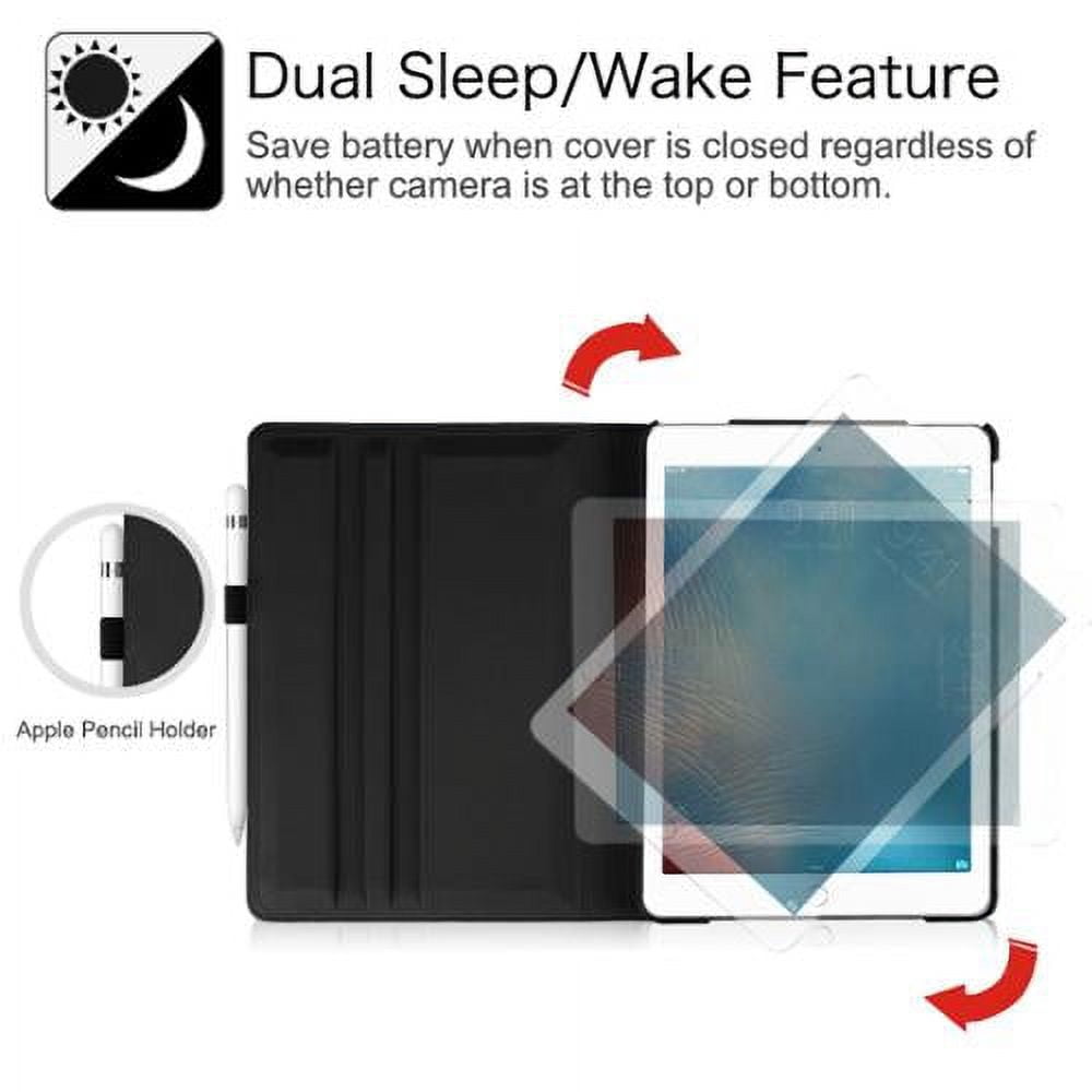 Fintie iPad Pro 9.7 2016 Case 360-Degree Rotating Stand Cover with Auto Sleep Wake (Black, 9.7 in) 0d5ge