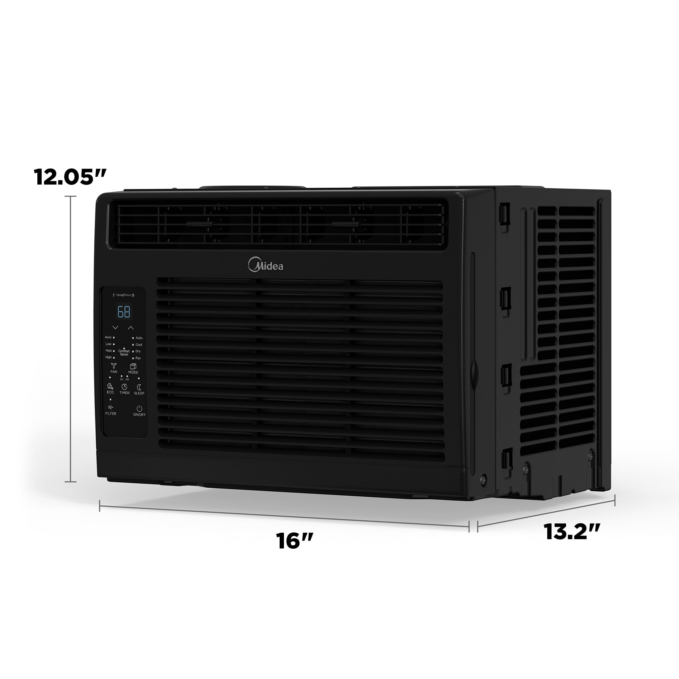 Midea 6,000 BTU Window Air Conditioner with Comfort Sense Remote (Black, 2 Pack) 25zid