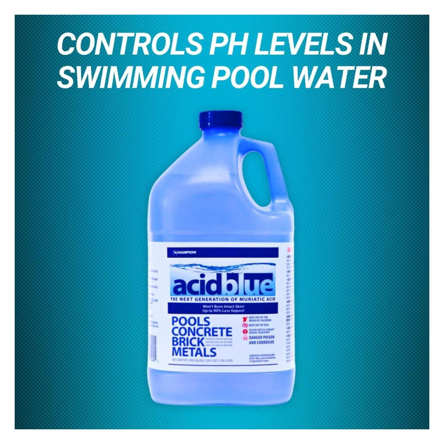 WALJBLWAL Acid Blue Low Fume Muriatic Acid for Swimming Pools and Spas (Blue, 256 fl oz) 6ejnj