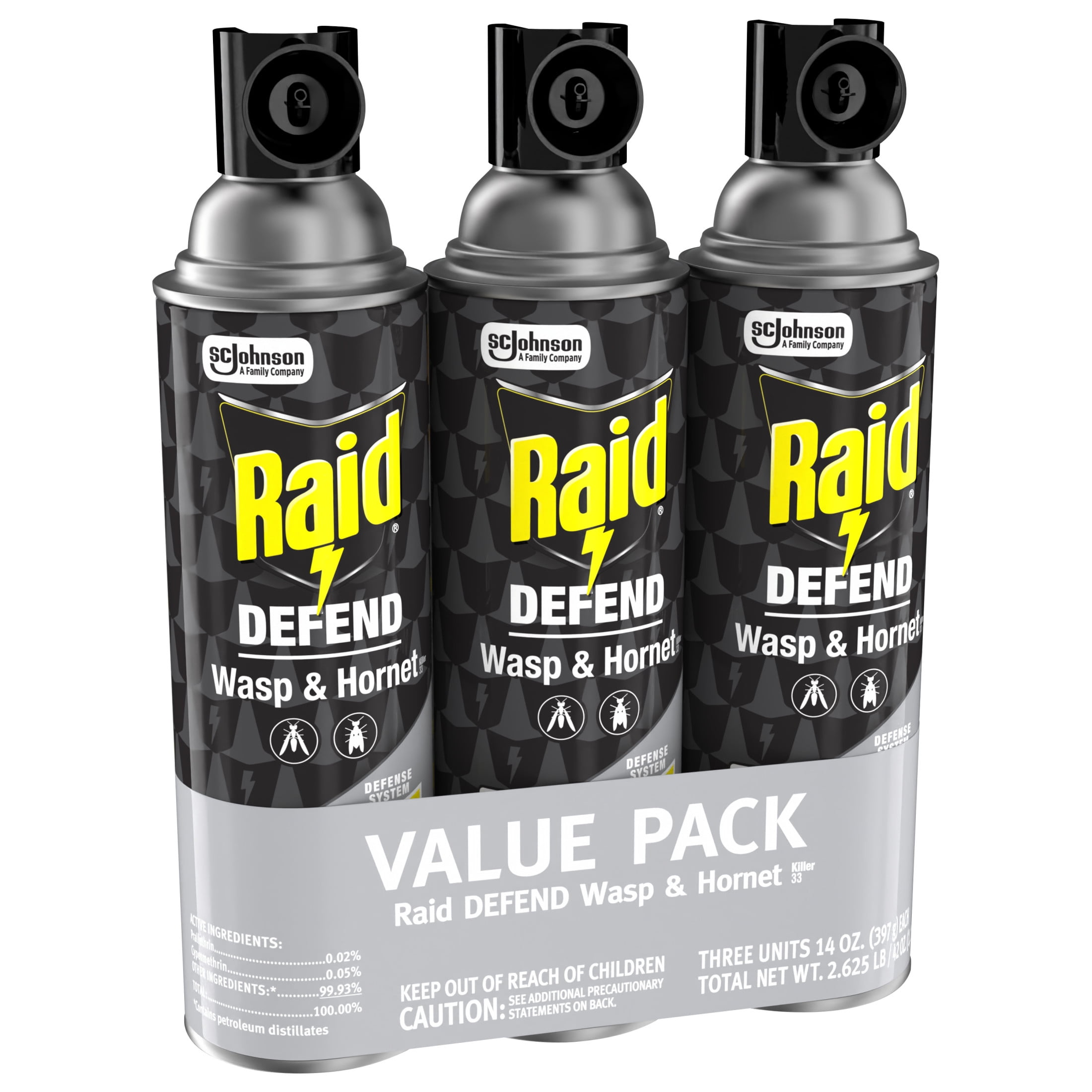Raid Wasp & Hornet Killer Outdoor Flying Insect Spray (3 Pack, 14 oz) szhlg