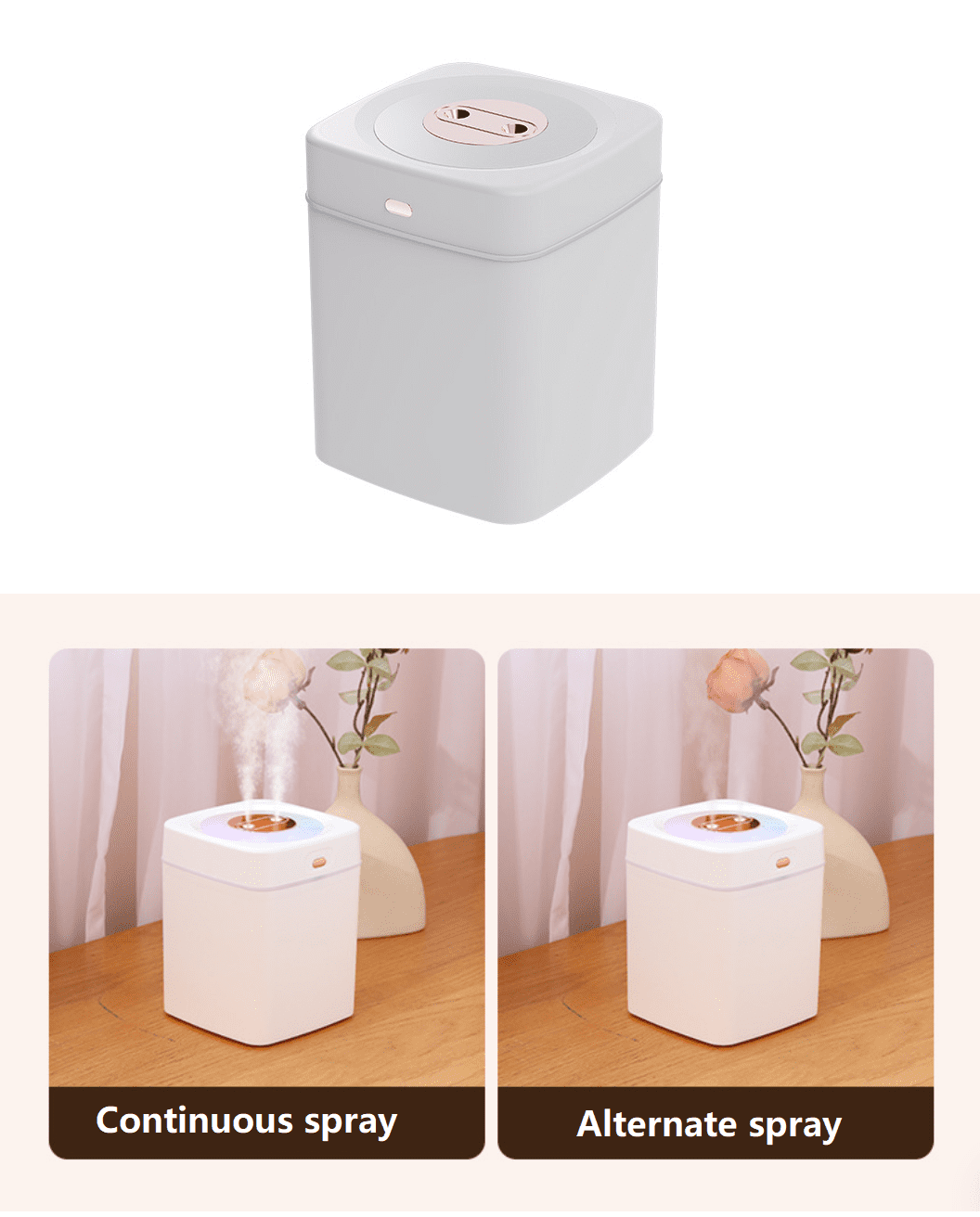 HHENGYISOUL Large Room Humidifier, Top Fill Ultrasonic Mist Maker with Dual Spray Ports and Night Light (White, 101 fl oz) 1uexa