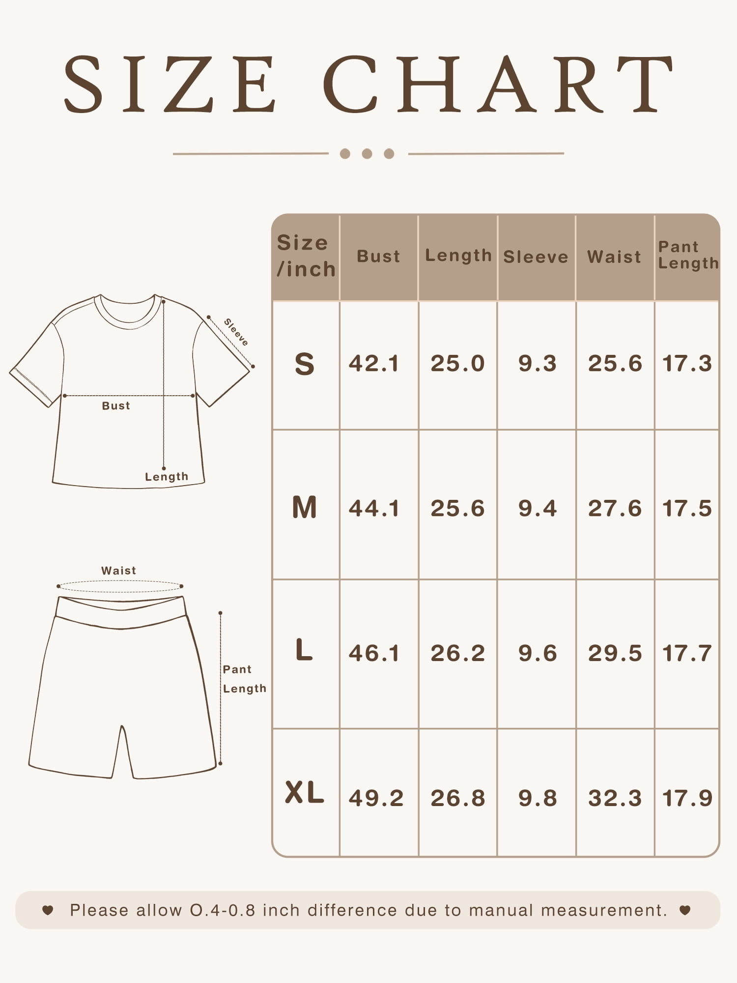 DAKIMOE Womens 2 Piece Lounge Set Ribbed Knit Oversized T-Shirt and Biker Shorts (Camel, S) 3ut7z