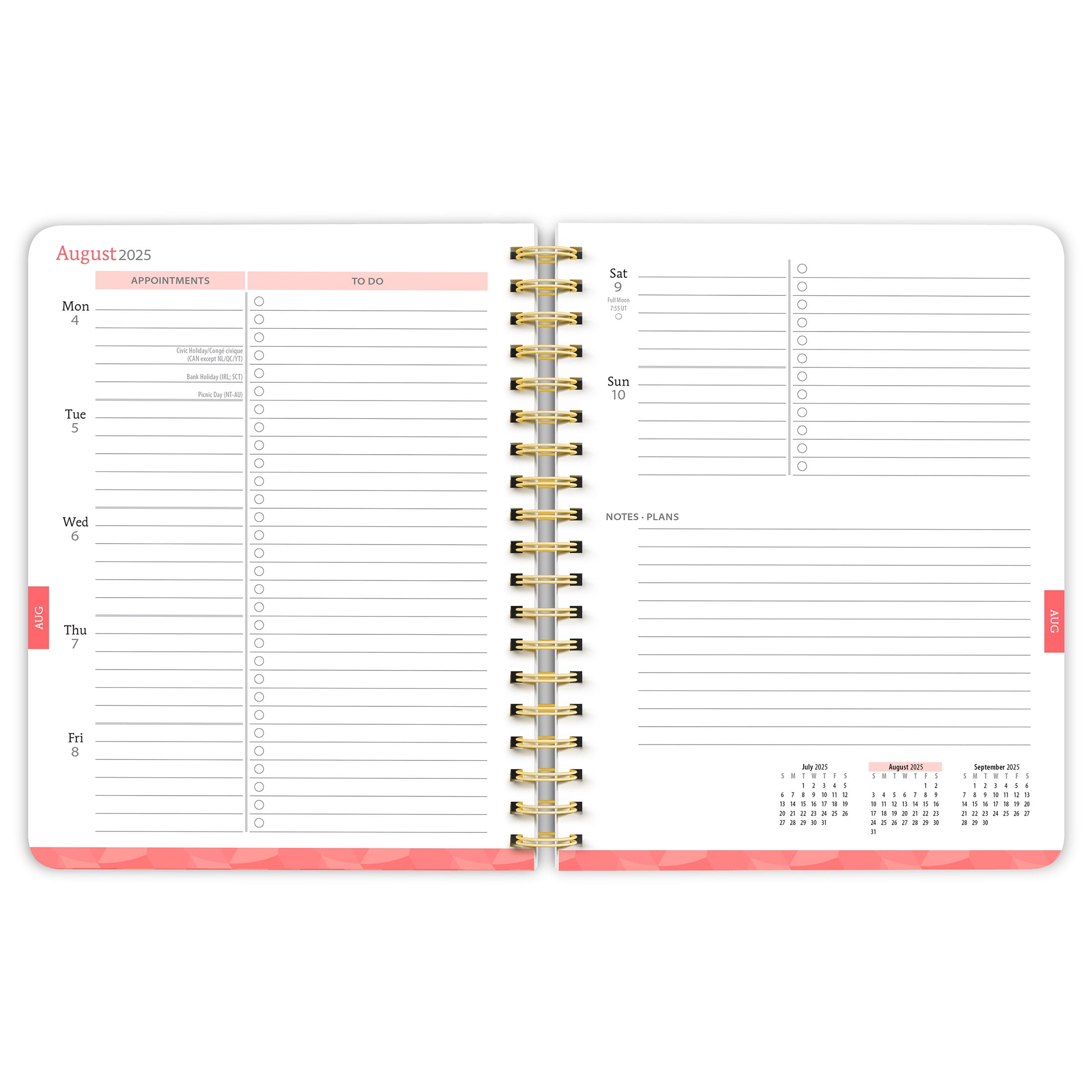 Plato Weekly Academic Desk Planner, 18-Month Organizer, July 2025 - December 2026 (Black, 6 in x 7.75 in) h7ds4
