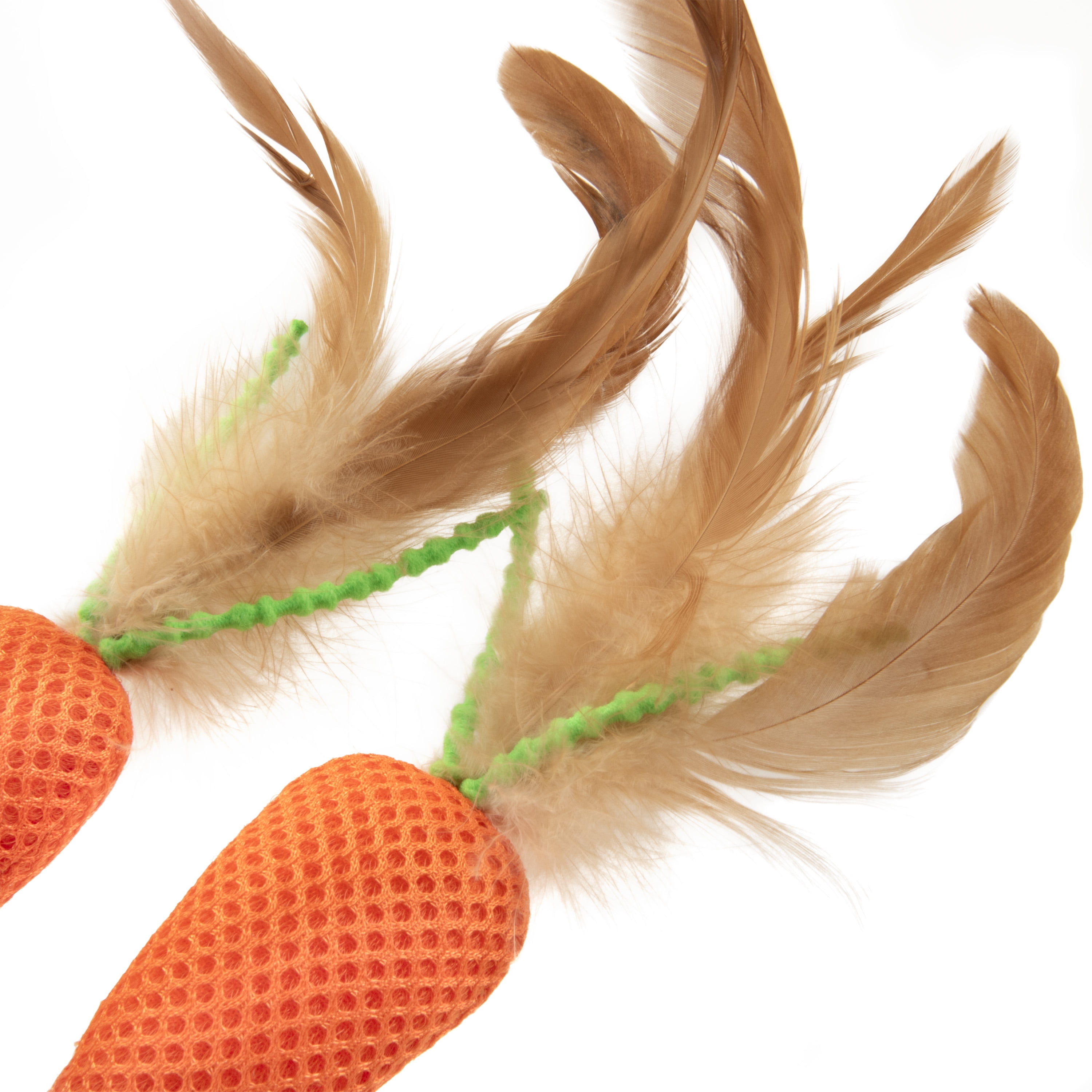 SmartyKat Crazy Carrots Interactive Cat Toy with Feathers and Elastic Cord (Orange, 1 Pack) gqjp5