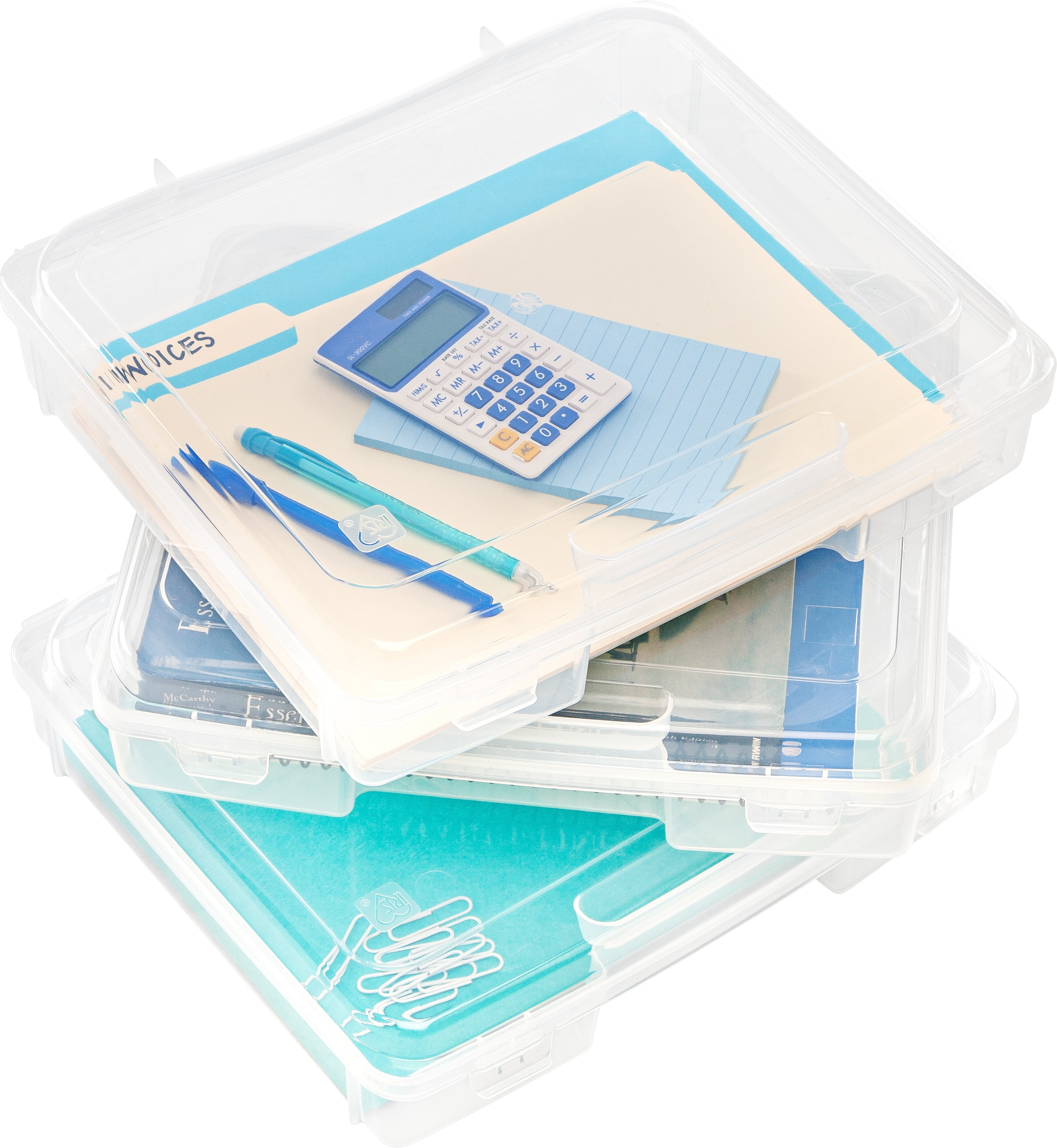 IRIS USA Portable Project Storage Case with Snap-Tight Latch (Clear, 12 in x 12 in x 3 in) yxpnr
