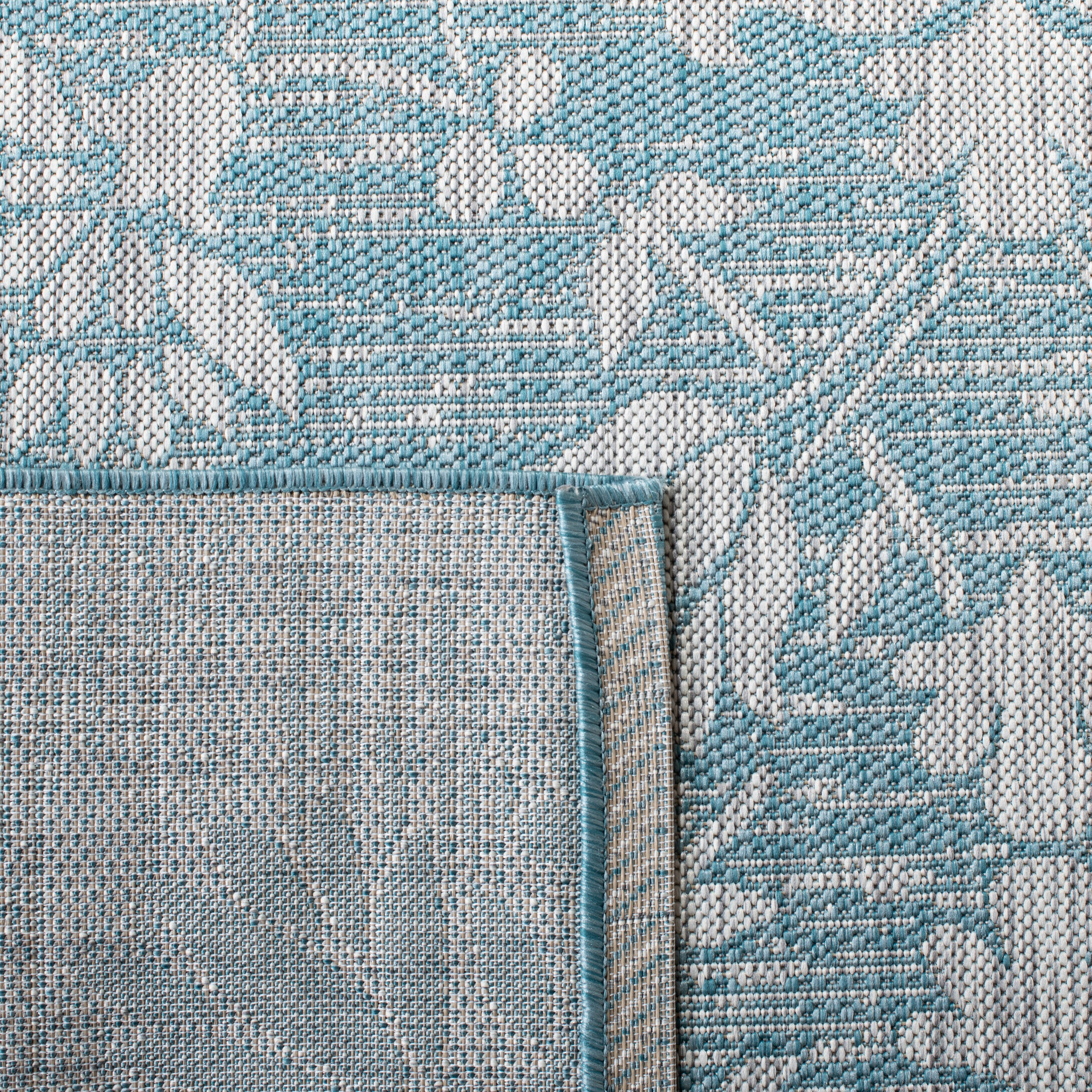 Safavieh Courtyard Nina Floral Indoor/Outdoor Runner Rug (Aqua/Grey, 2.25 ft x 8 ft) ljj2x