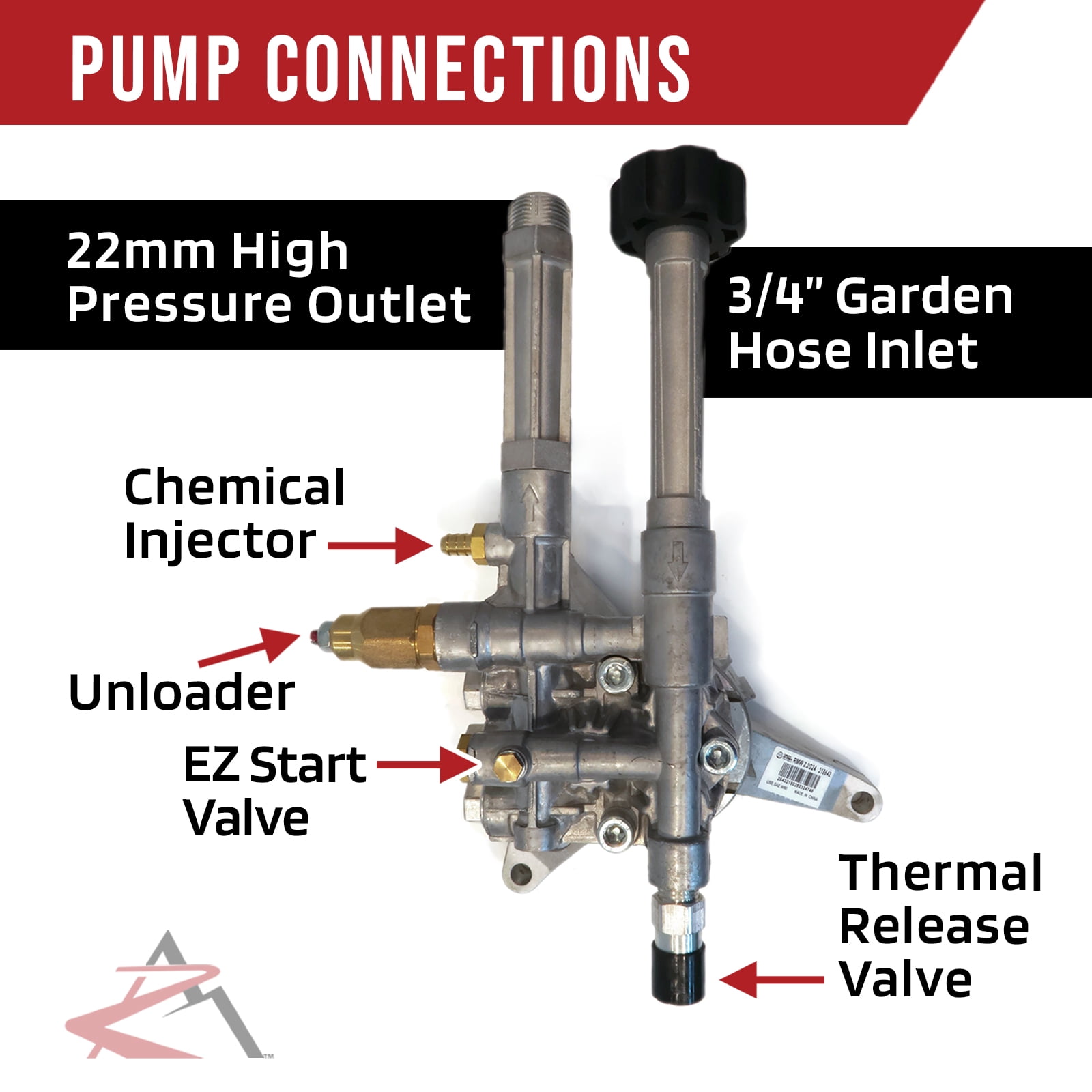 The ROP Shop Annovi Reverberi Vertical Pressure Washer Pump (7/8 in Shaft, 2400 PSI) lb6ar
