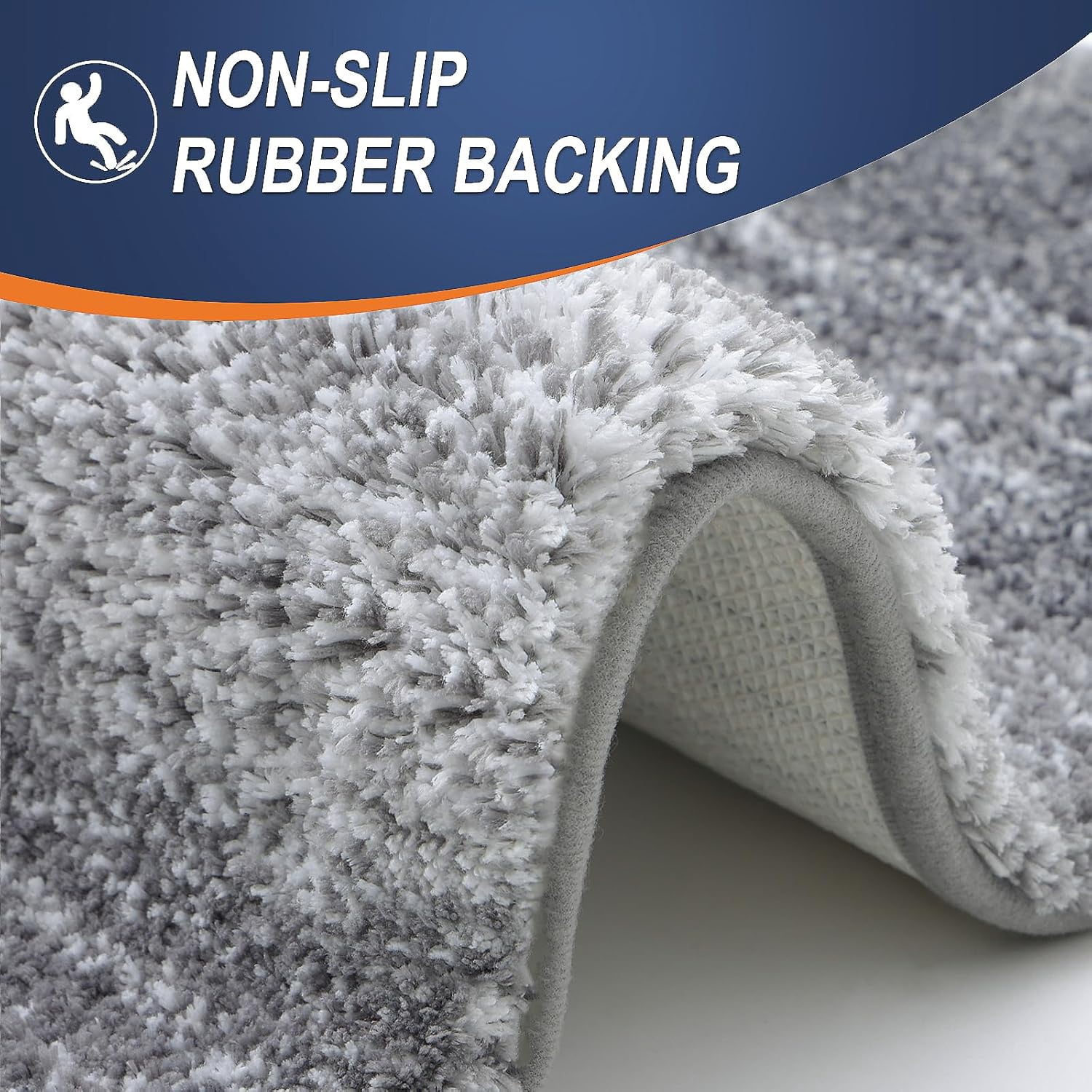 Buganda Microfiber Bathroom Rug, Extra Soft Absorbent Non-Slip Bath Mat (Grey, 16 in x 24 in) 2zjdu