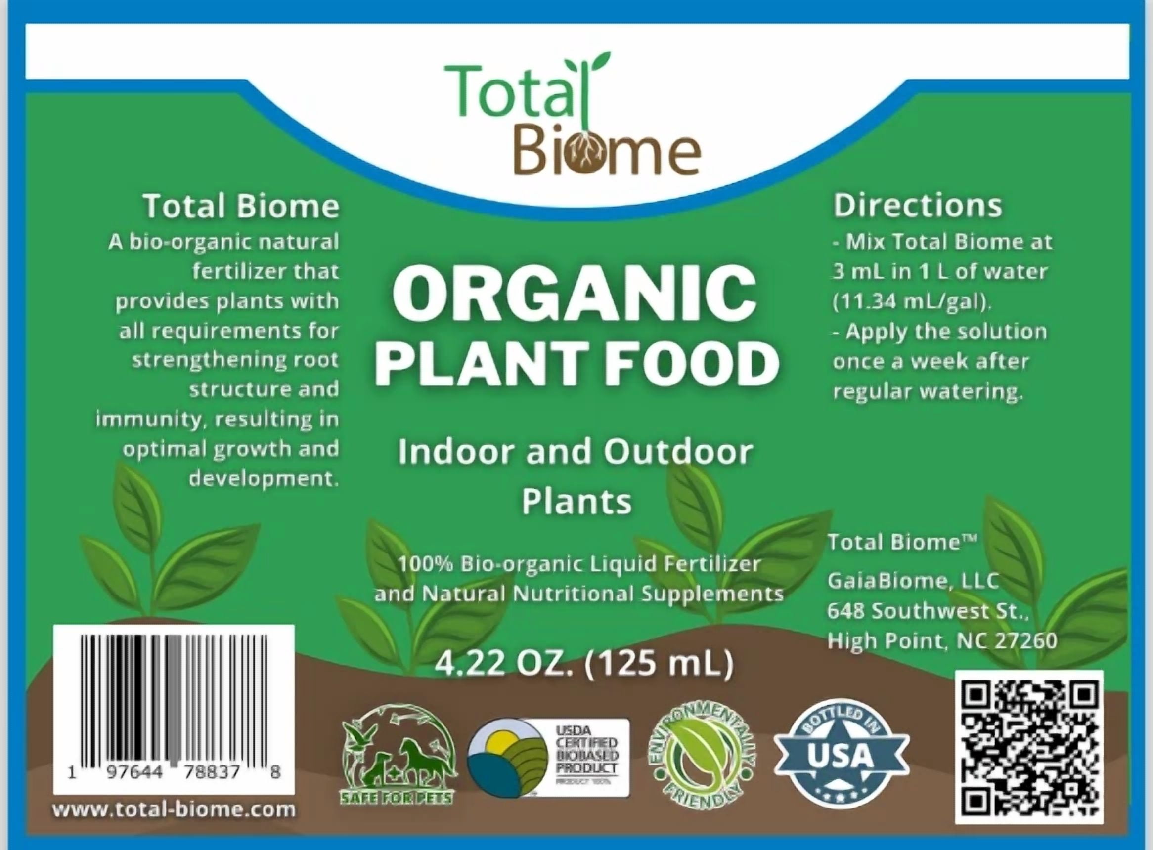 FLINT Total Biome Organic Plant Food for Indoor and Outdoor Plants (4.23 fl oz) jqng5