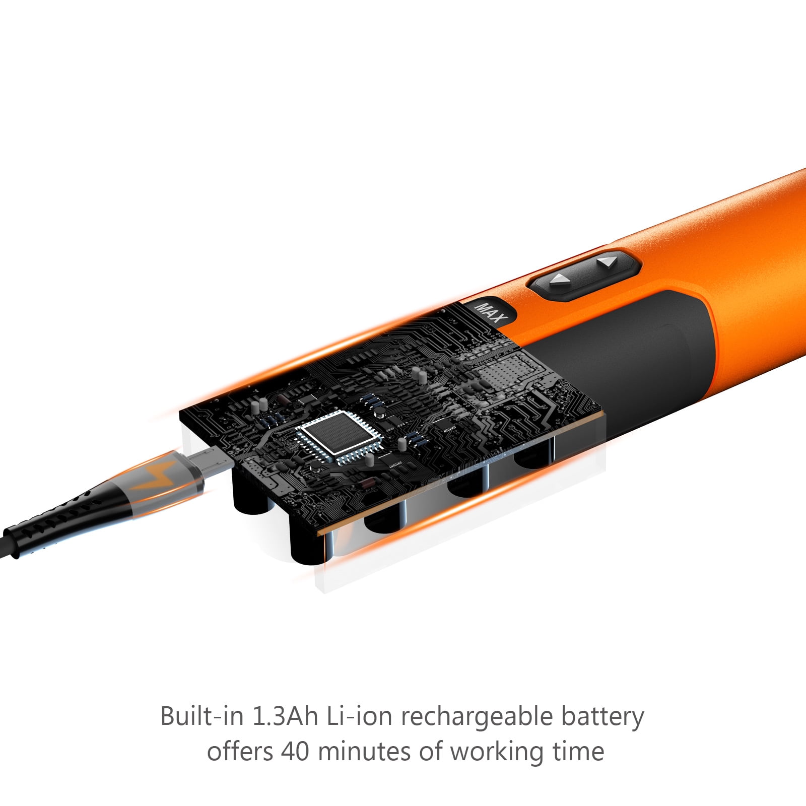 Ukoke 3.6V Cordless Screwdriver Kit with 33 Accessories, USB Rechargeable Power Tool (Orange, 33 Pieces) i36r0