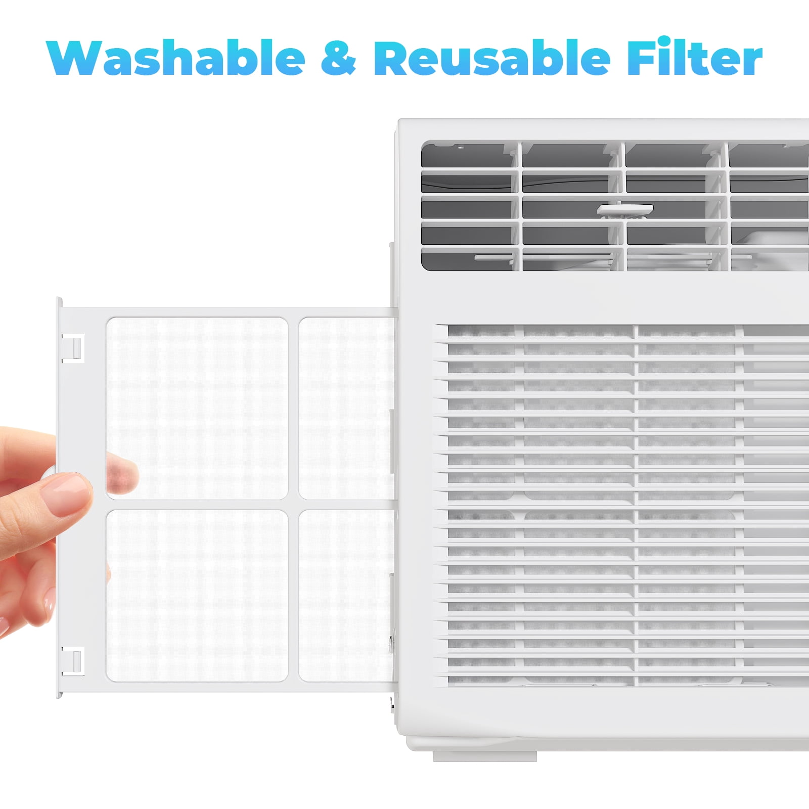 Ktaxon 6000 BTU Window Air Conditioner, 3-in-1 Cooling Fan and Dehumidifier with Remote Control (White, 250 Sq. Ft. Coverage) a28tg