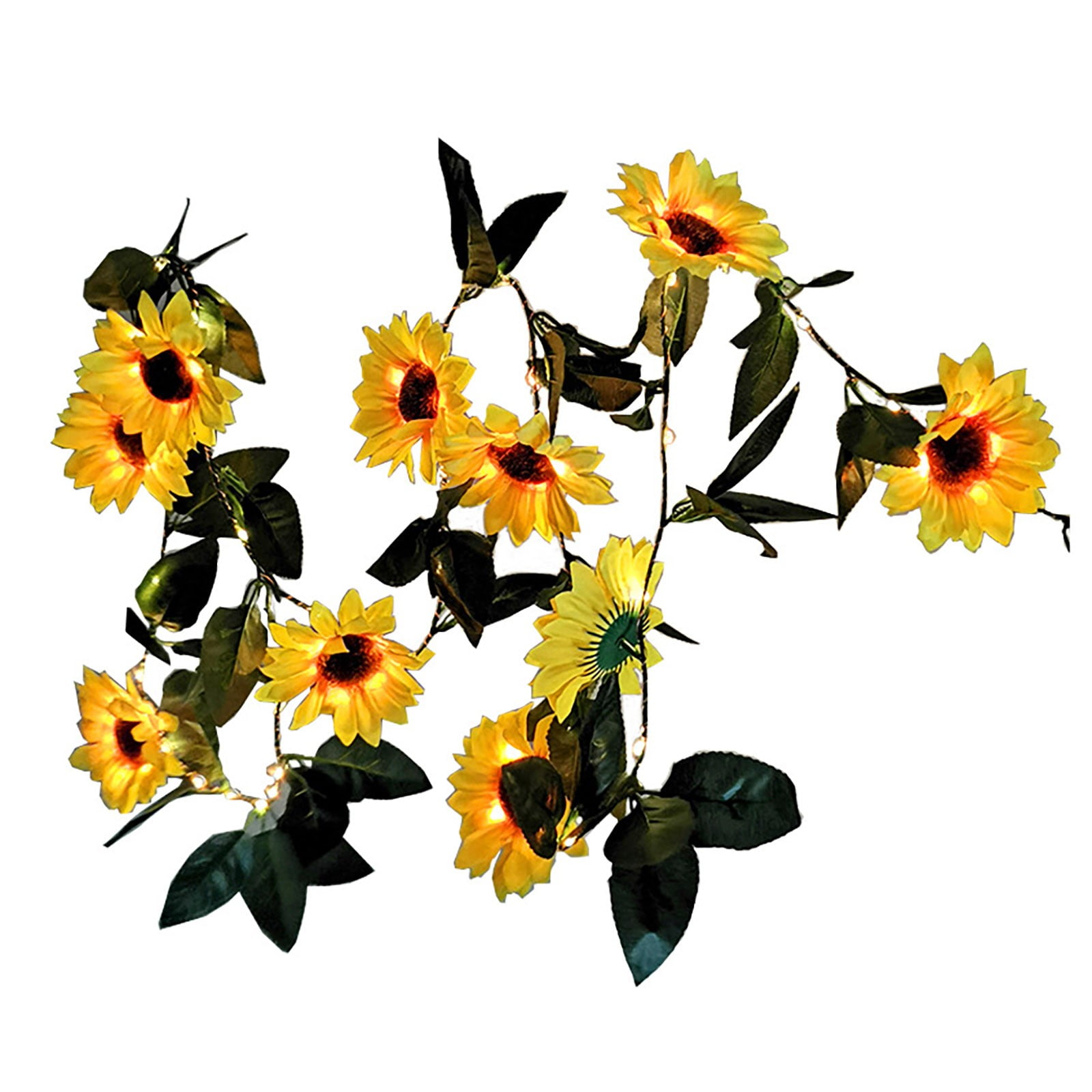 OPTIVAIREME Sunflower Solar String Lights LED Outdoor Garden Decor (Warm White, 7.55 ft) hby97