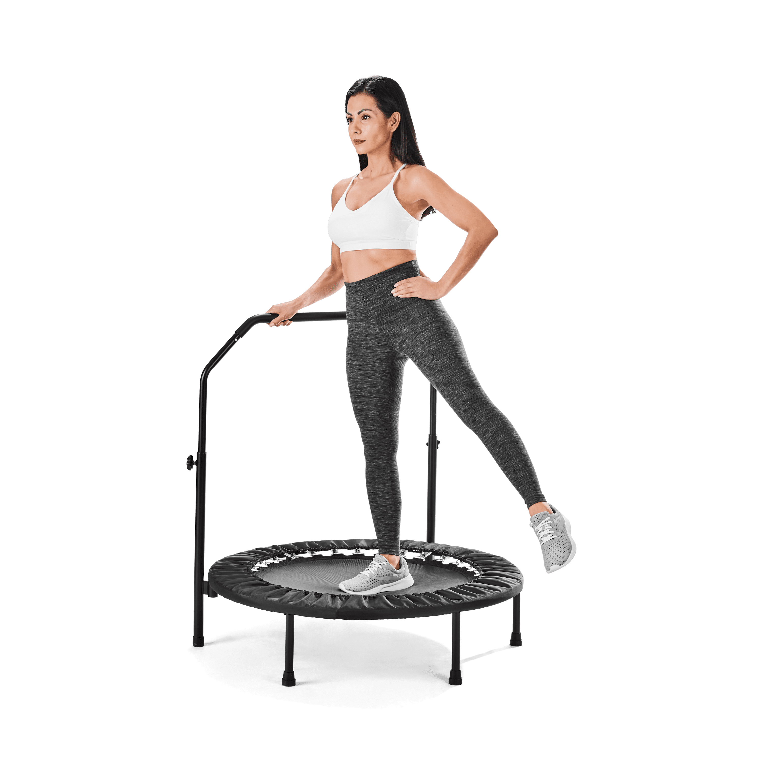 Athletic Works 40-inch Foldable Mini Trampoline with Adjustable Handle (Black, 40 in) xcepm