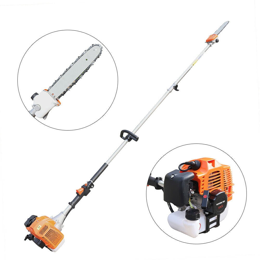 Wuzstar 52CC 2-Stroke Gas Powered Pole Saw, Long Reach Extension Tree Trimming Tool (Orange, 52CC) 7kz4g