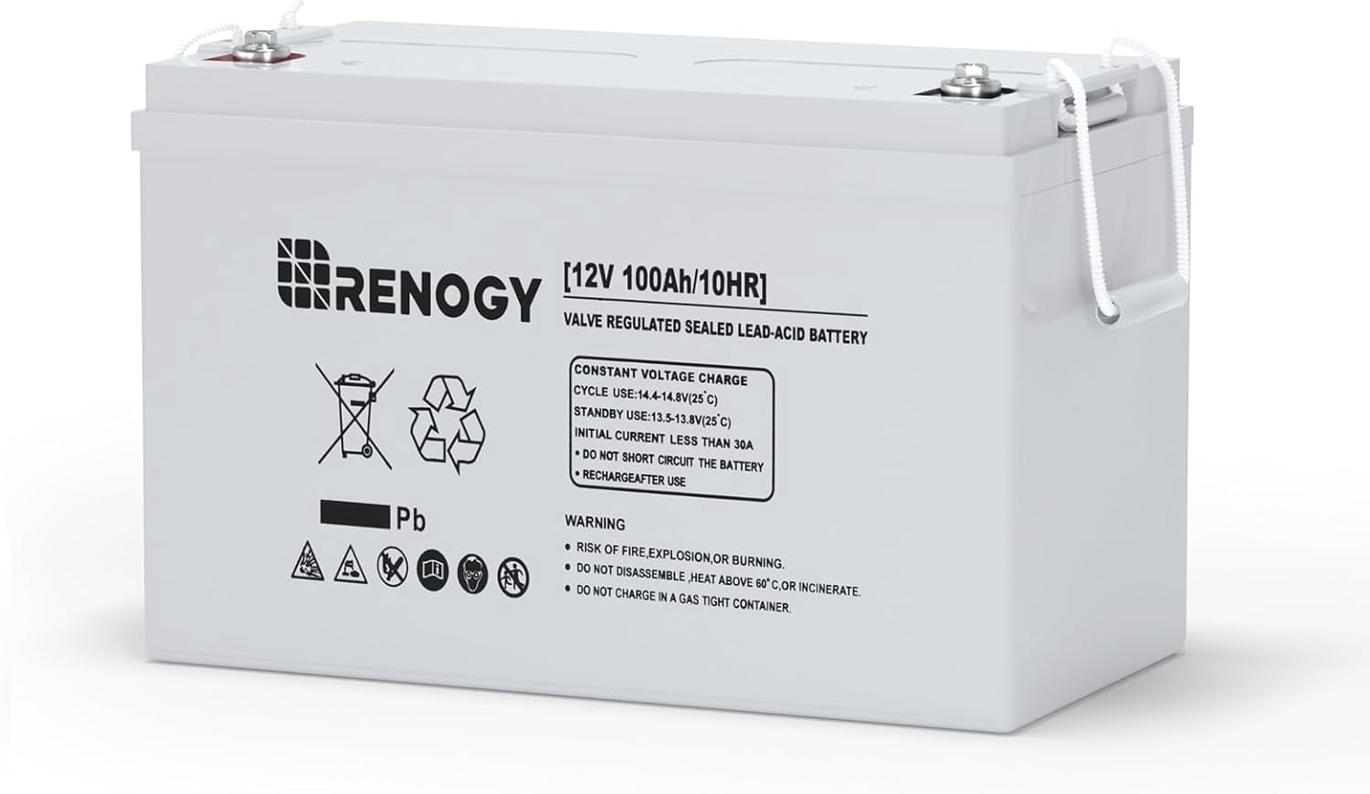 Renogy 12V Deep Cycle AGM Battery, Maintenance-Free Power for RV and Solar (100Ah) yu13y