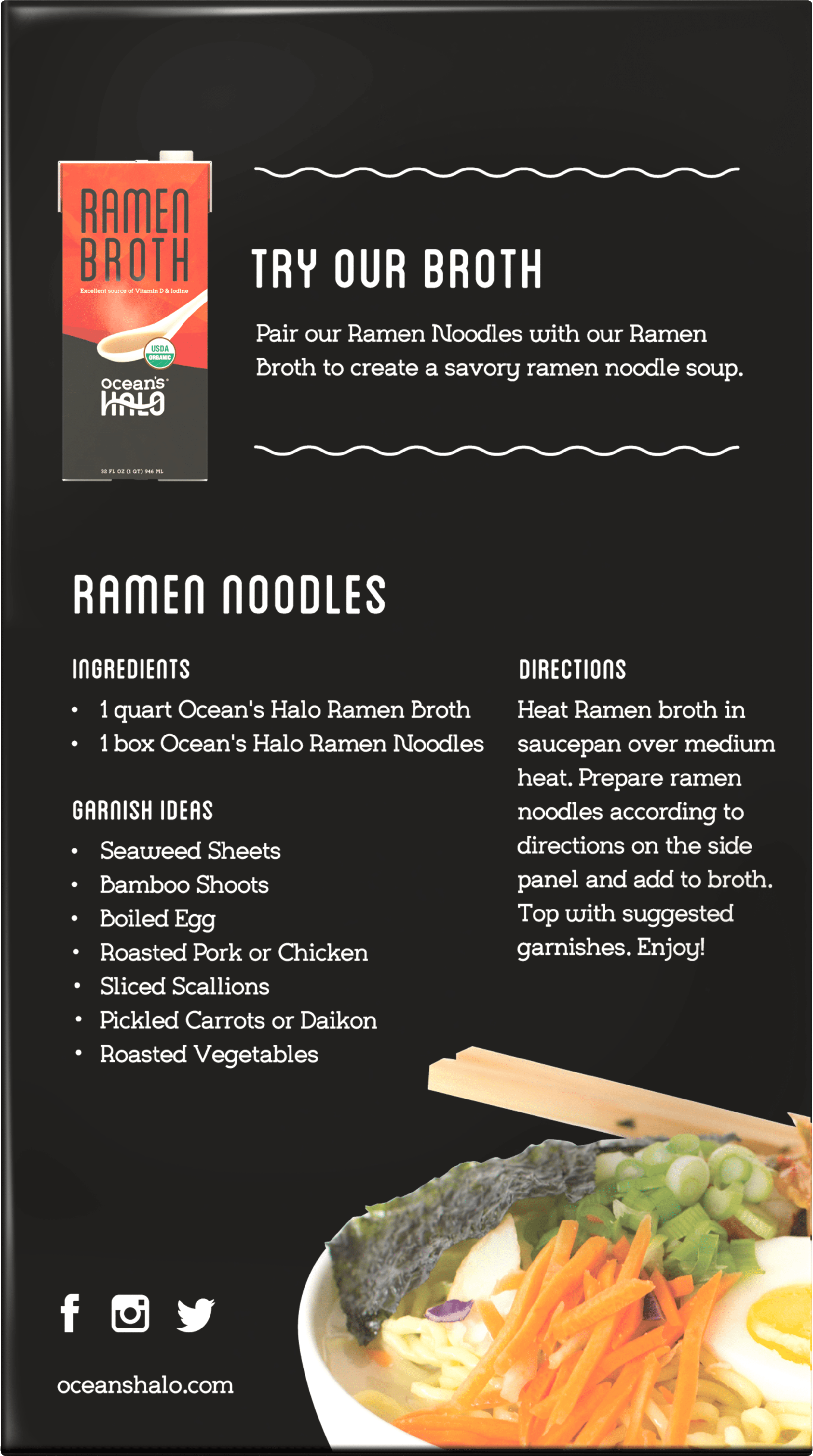Ocean's Halo Organic Ramen Noodles, Vegan Plant-Based Pasta, Quick-Cook Pantry Staple (2 Pack, 8.4 oz) mtiio